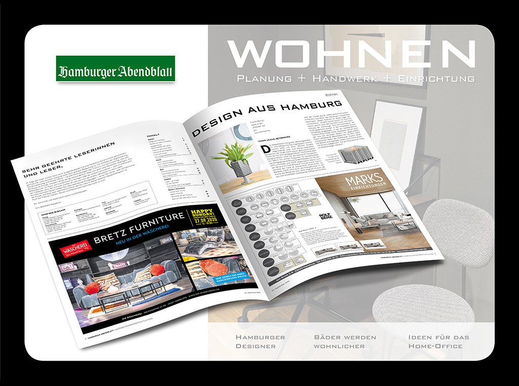 Hamburger Abendblatt, Wohnen Beilage, Interieur Design Hamburg