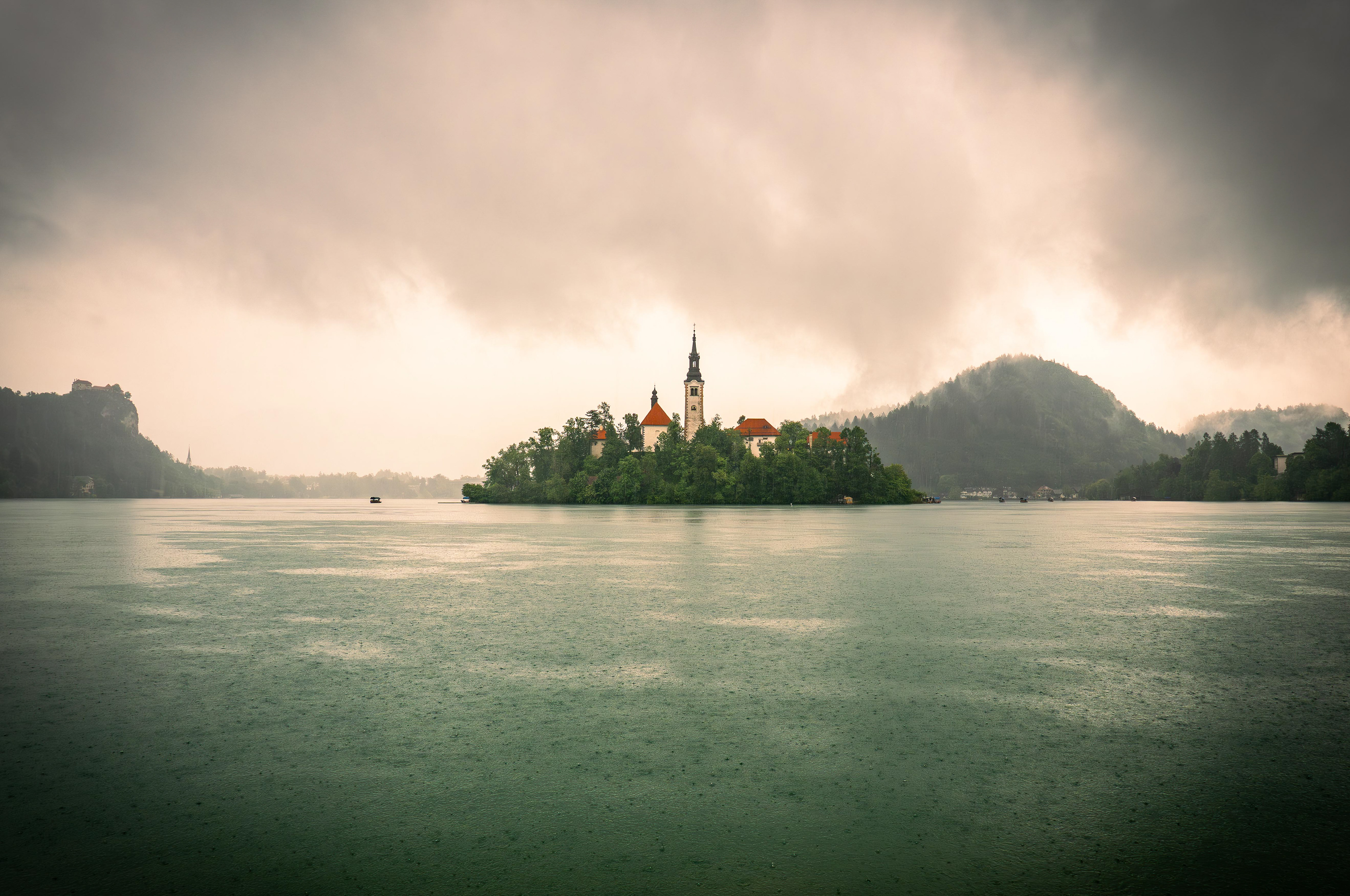 Lake Bled in the Rain, Slovenia
