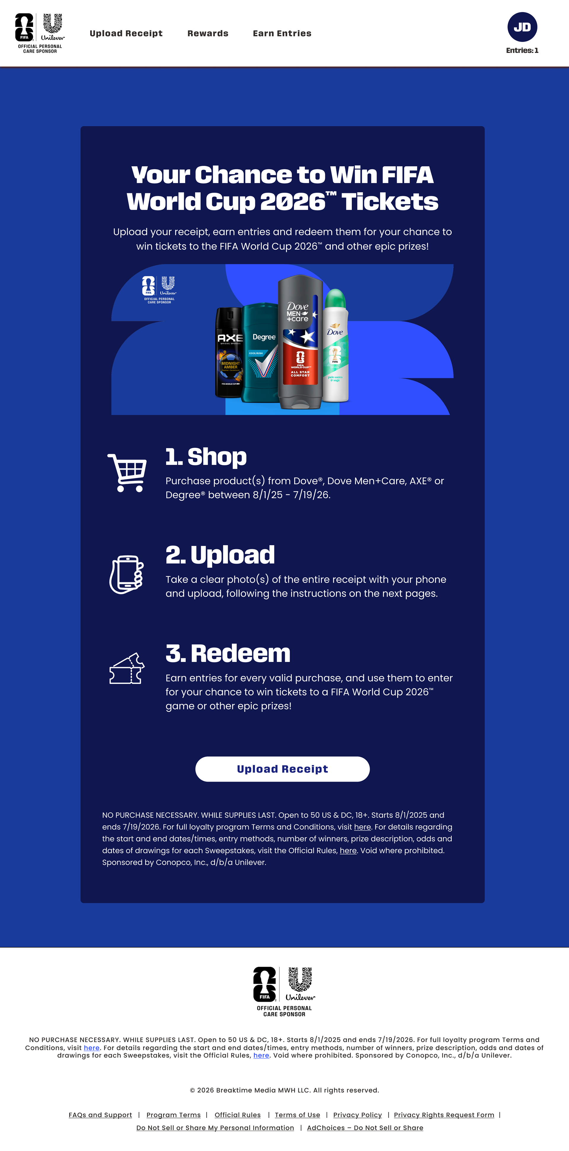 Receipt Upload Page