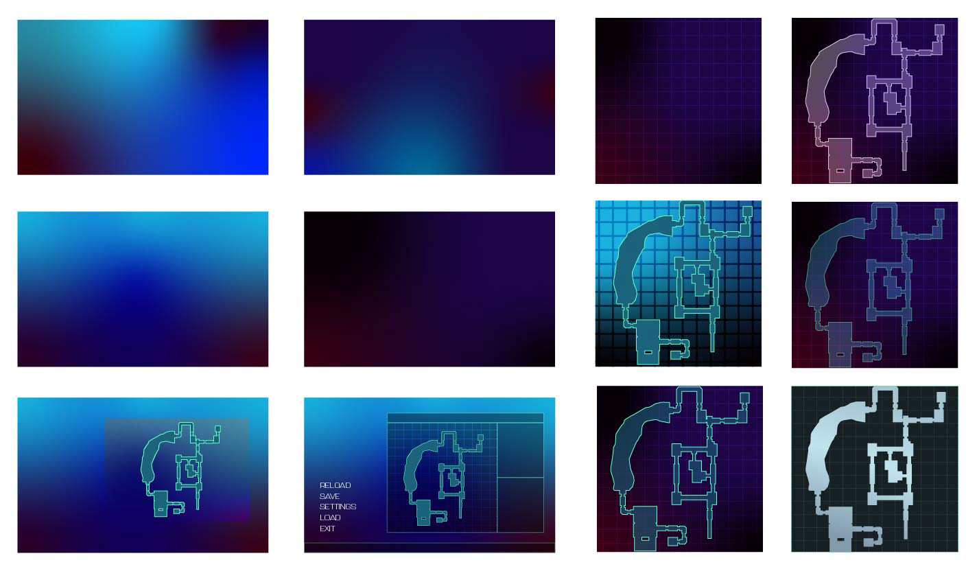 Initial colour exploration, considering the idea of glassmorphism.