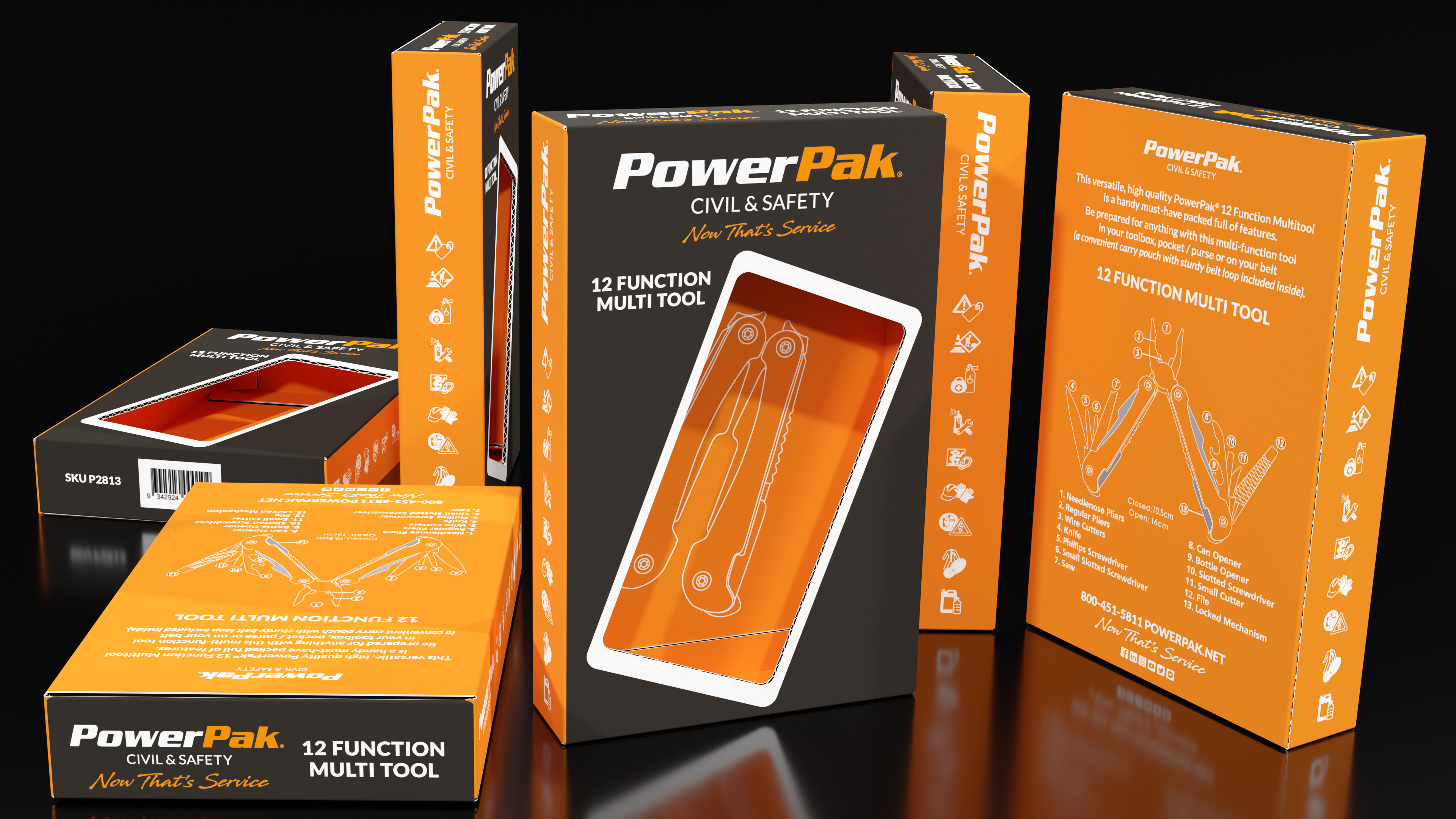 Multi-tool Customer giveaway Packaging Design & 3D Rendering: Jerry Braccia