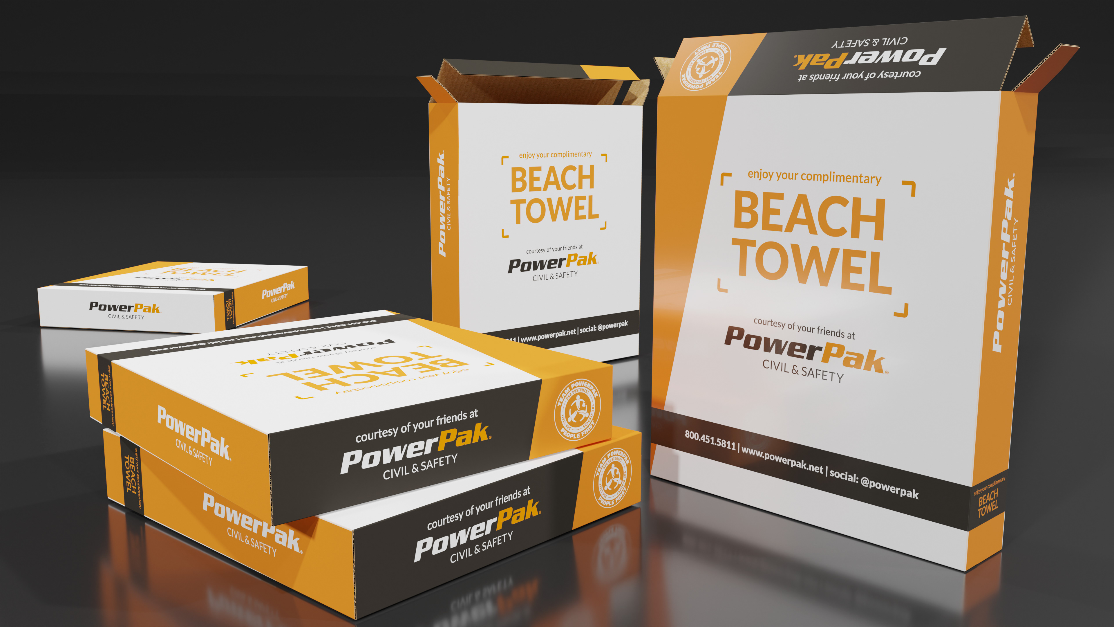 Beach Towel customer giveaway Packaging Design & 3D Rendering: Jerry Braccia
