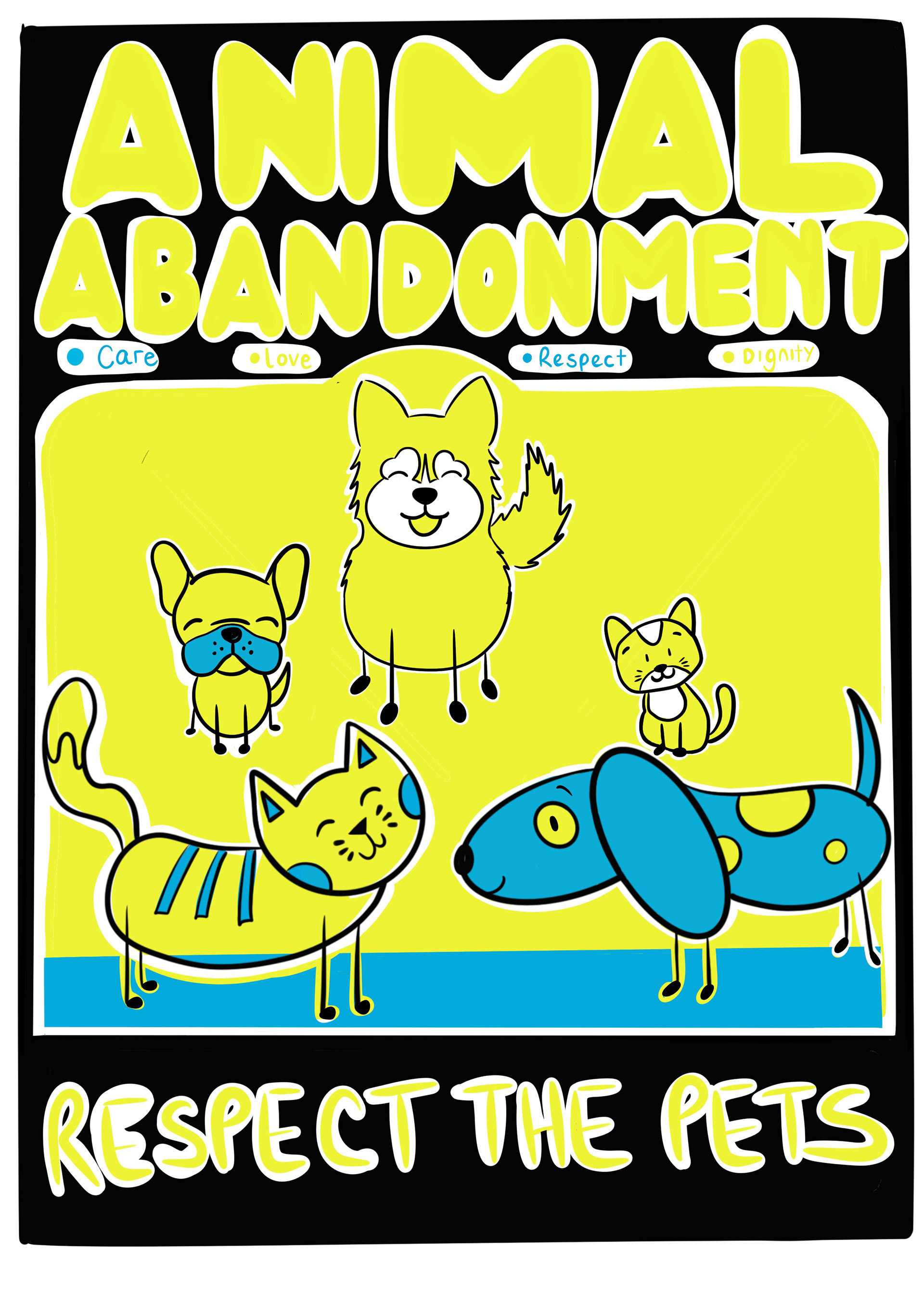 'Respect the Pets!' - Campaign material - Poster - Medium: Procreate