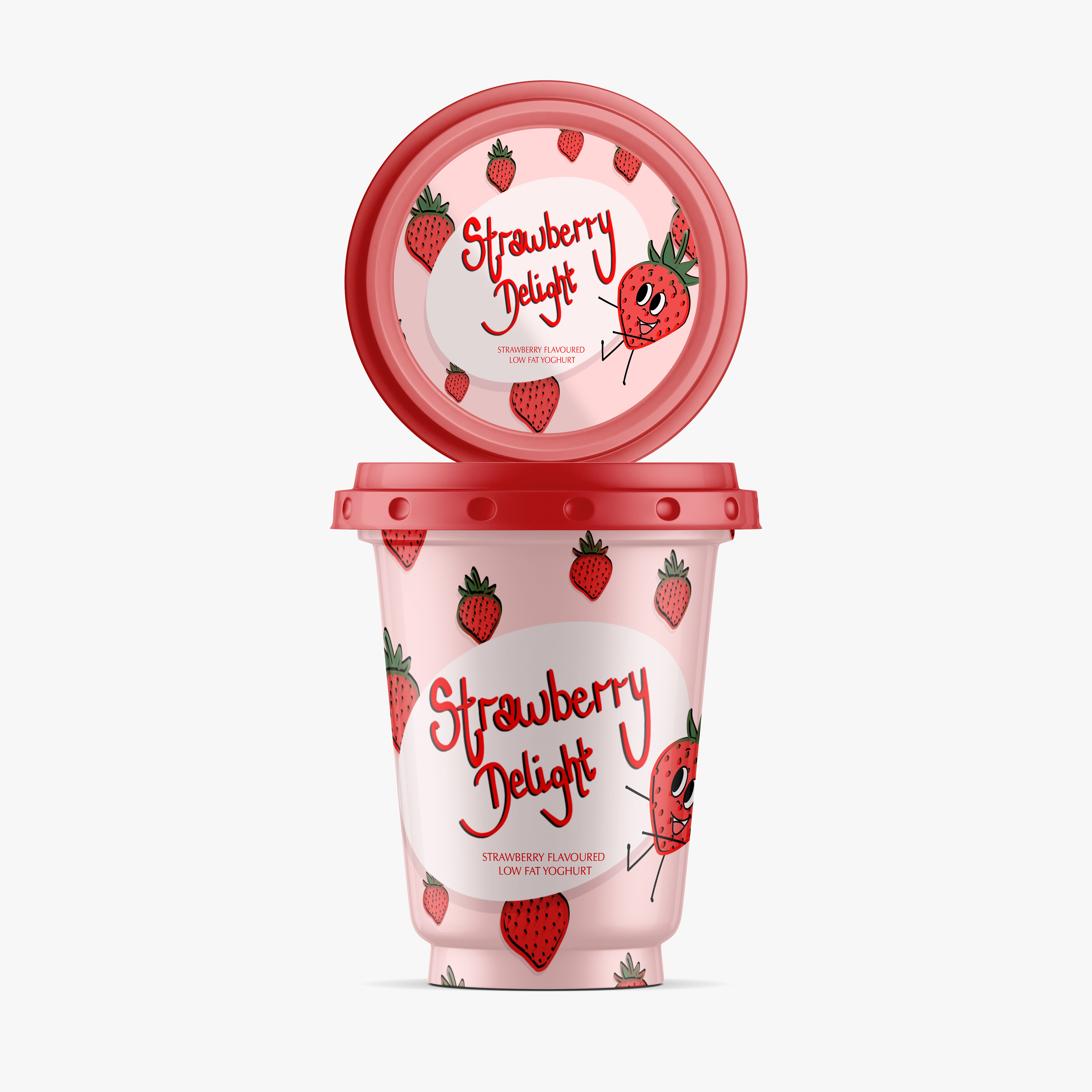 'Strawberry Delight' - Label Design for Kids - Medium: Adobe Photoshop & Procreate