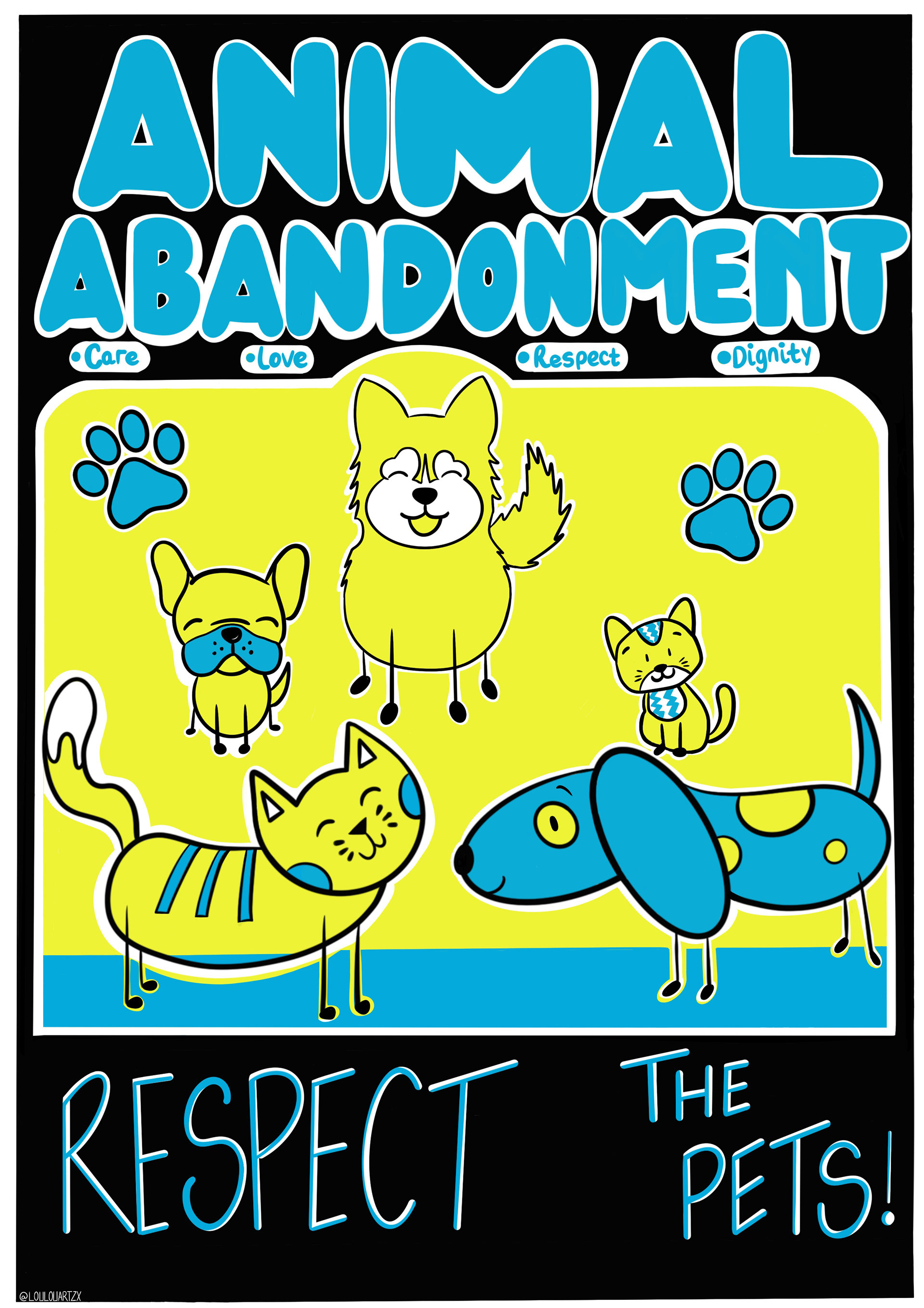 'Respect the Pets!' - Campaign material - Poster - Medium: Procreate