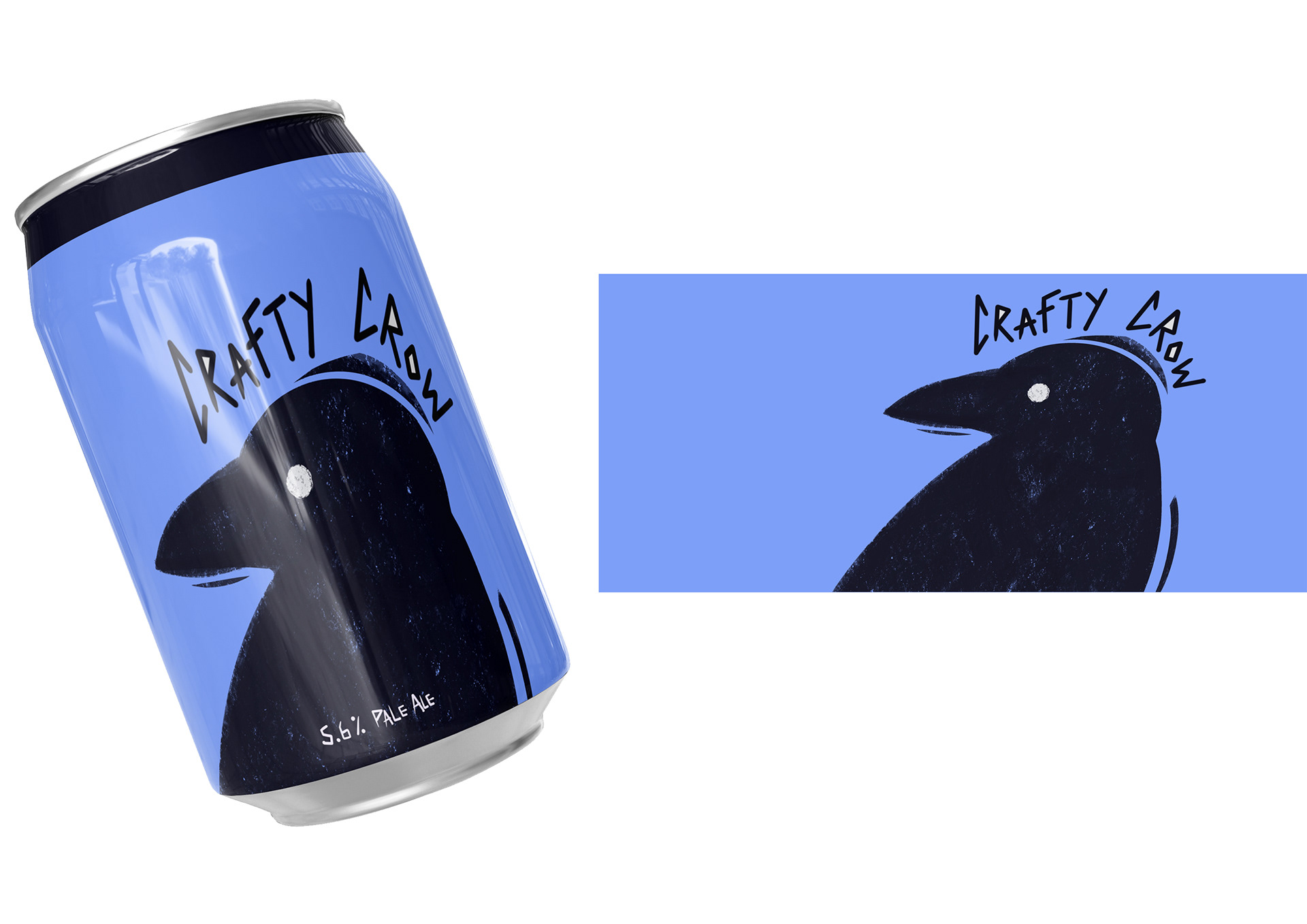 Crafty Crow - Mock up of Label Design - Medium: Procreate & Photoshop
