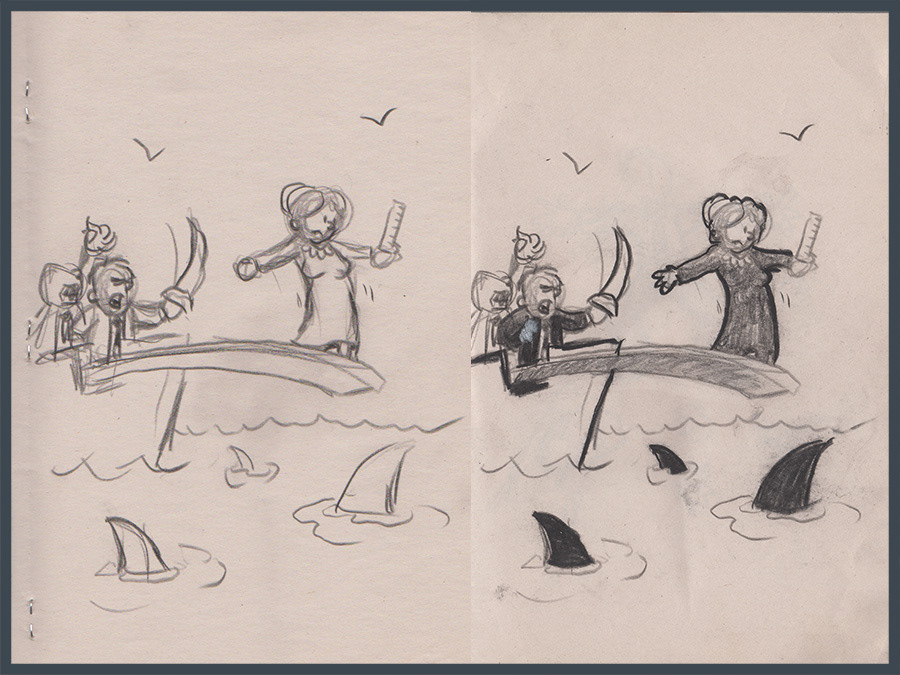 sketches for editorial illustration
