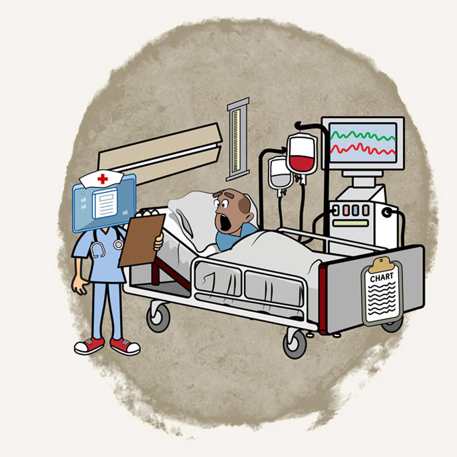  AI in the Hospital: Striking Nurses Grapple With Fast-Changing Tech - Independent Illustration