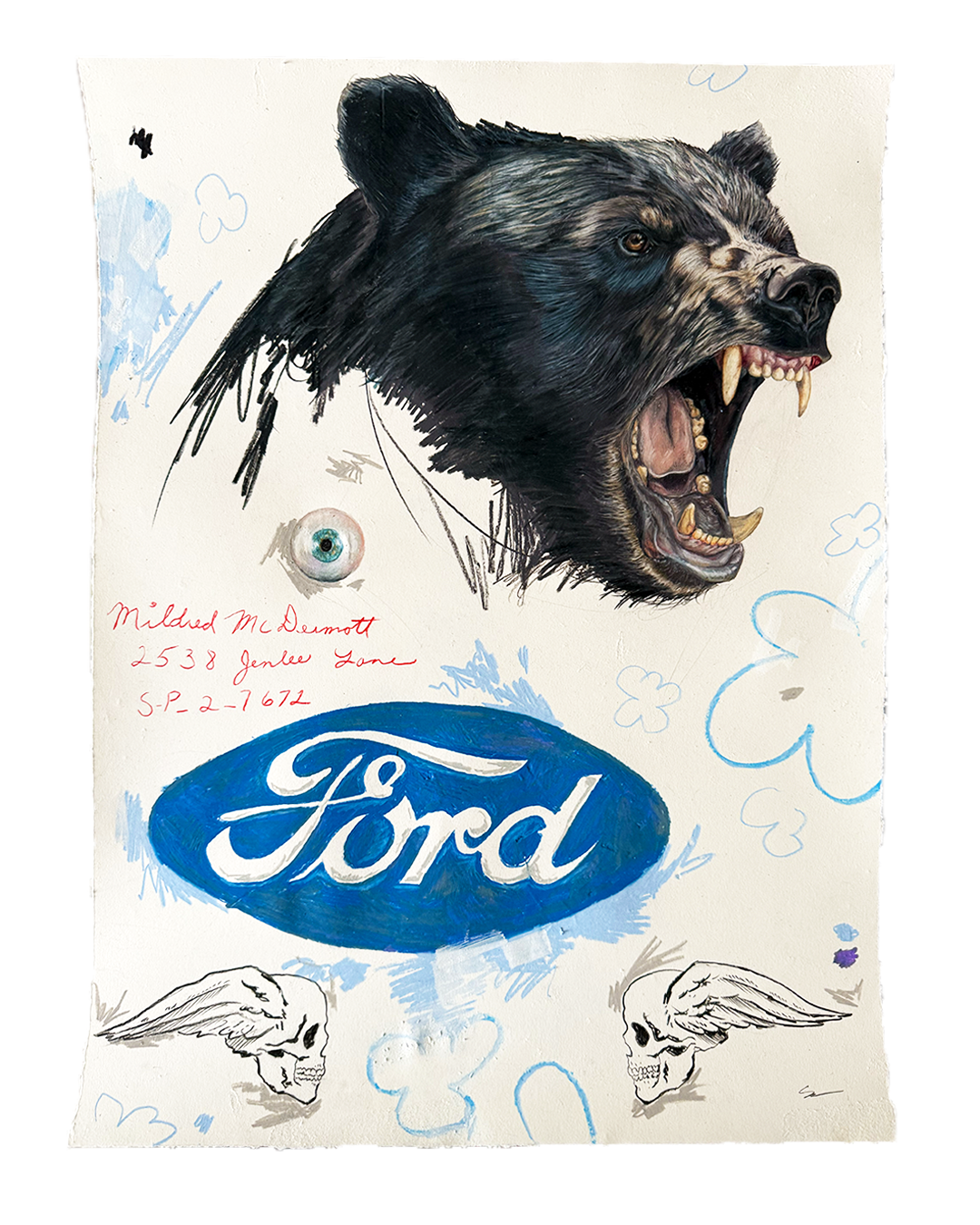 TRACE | 2025 | COLORED PENCIL + INK + ACRYLIC PAINT