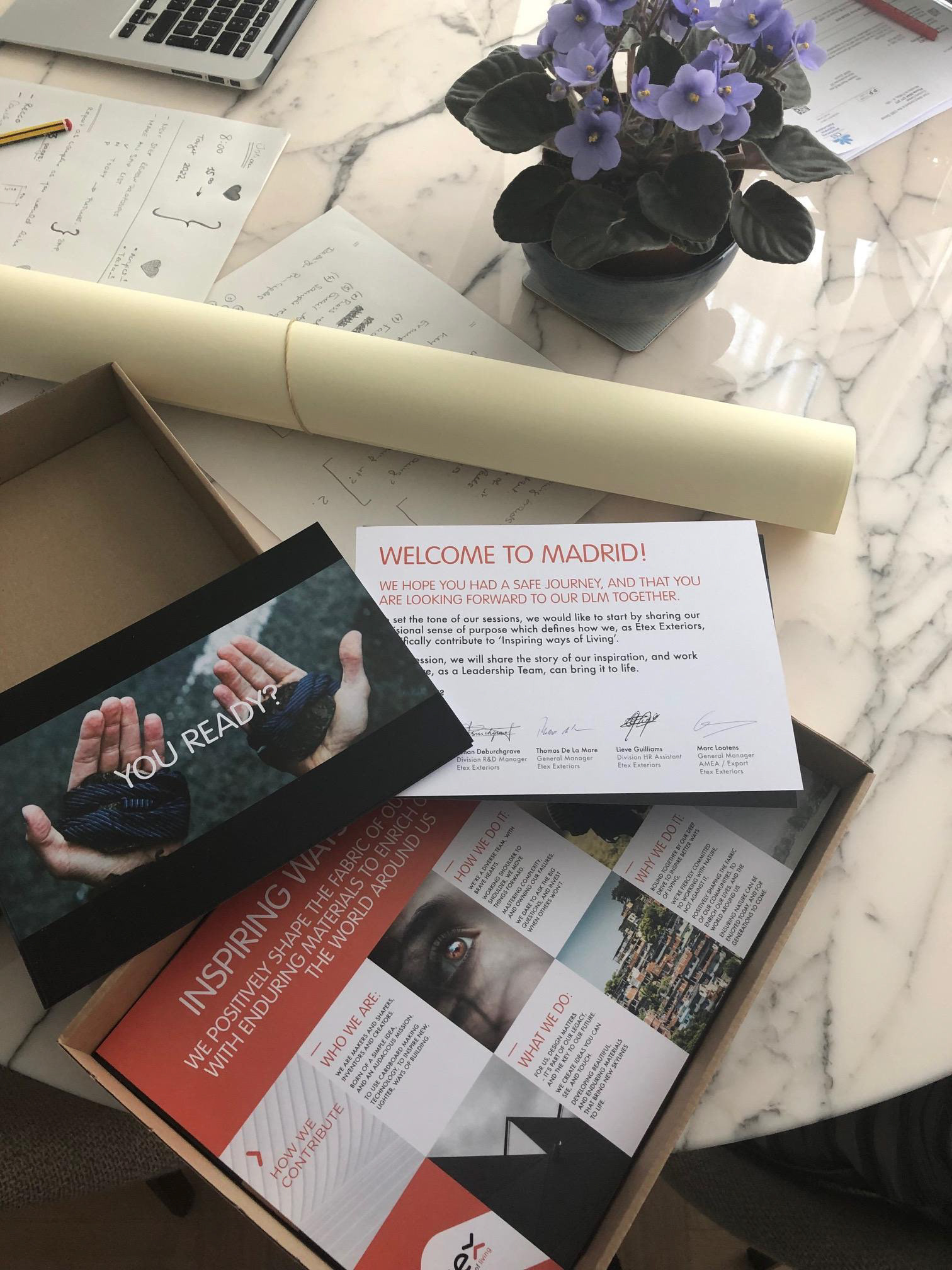 Z-card, postcard and posters created for Etex conference