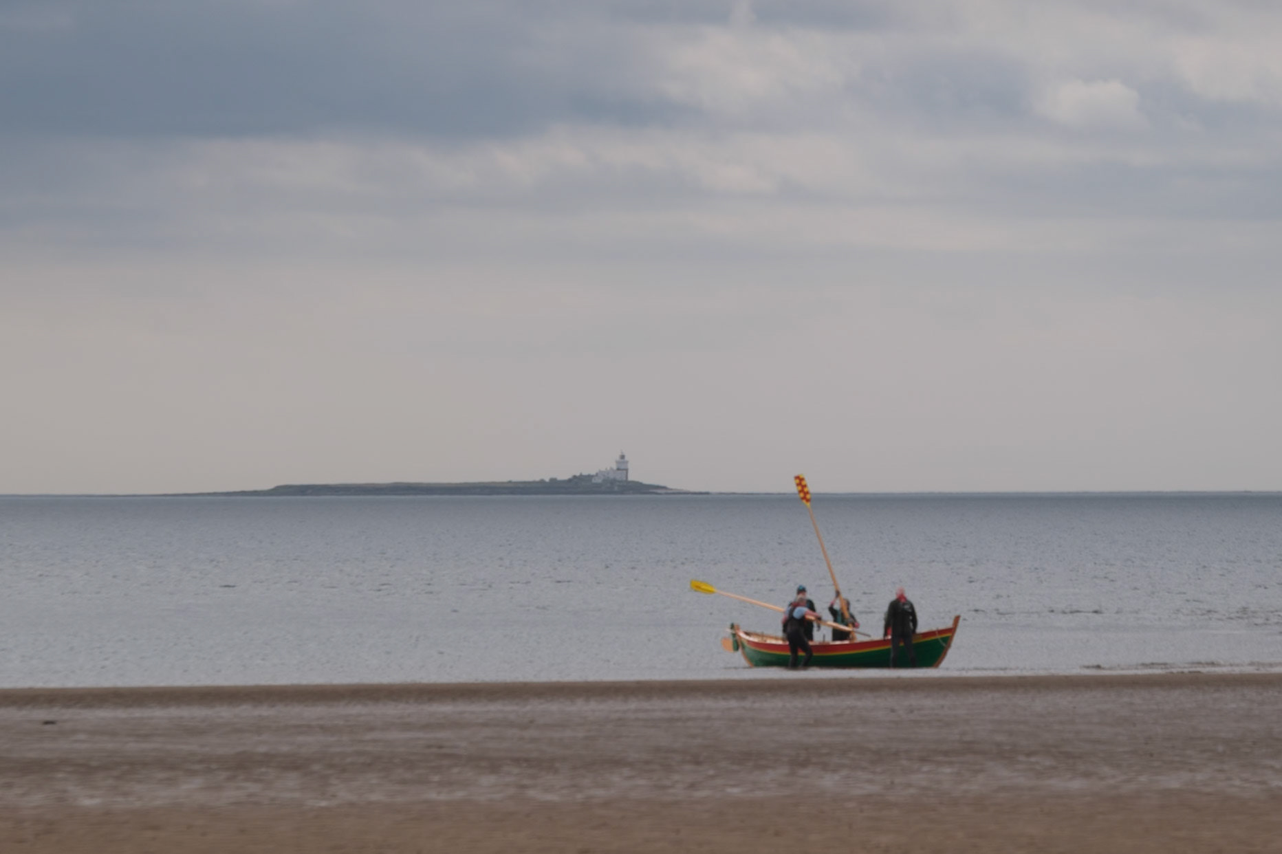 Alnmouth Community Rowers at the end of a training session