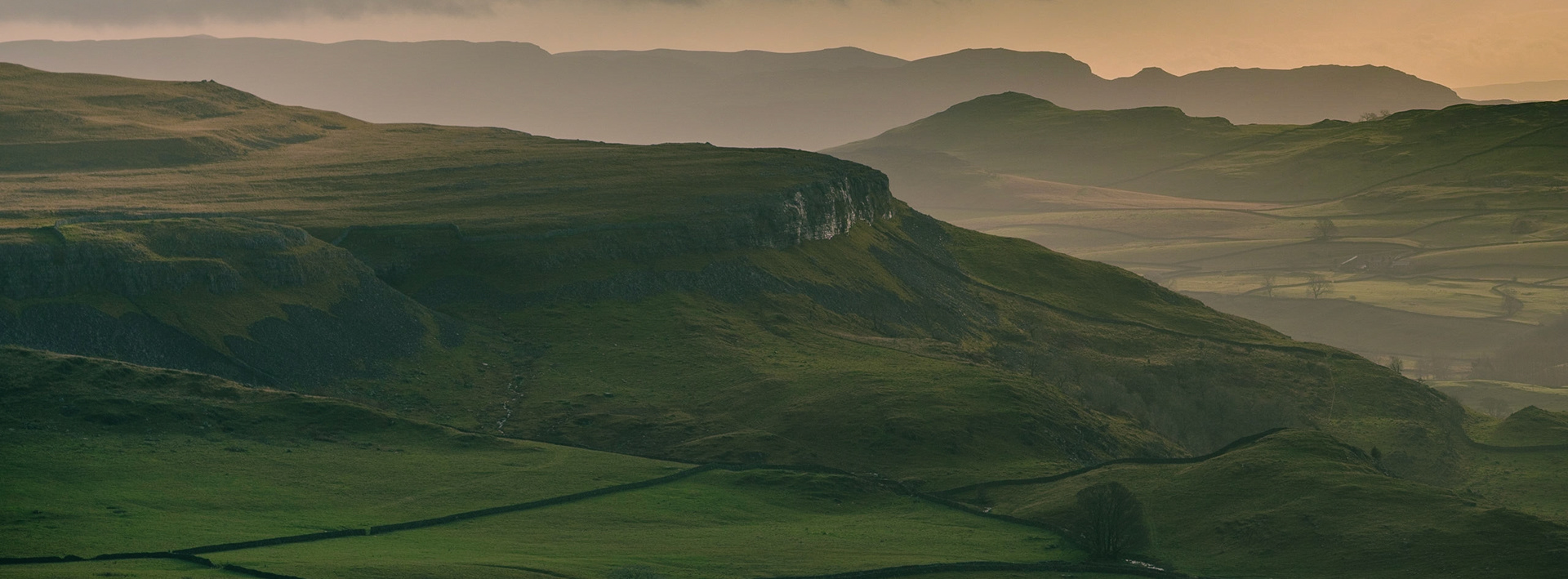 Looking across Wharfe towards the hills above Settle