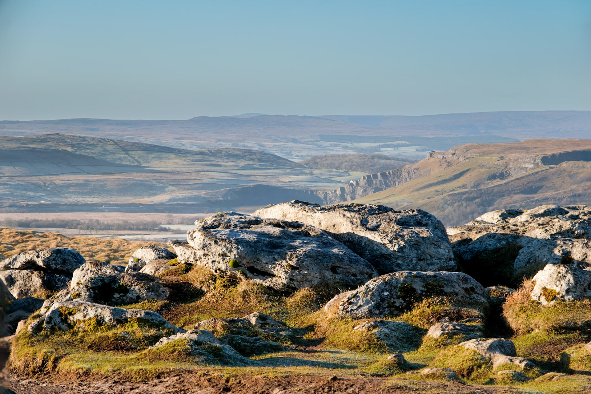 Looking down the valley from the slopes of Pen-y-ghent