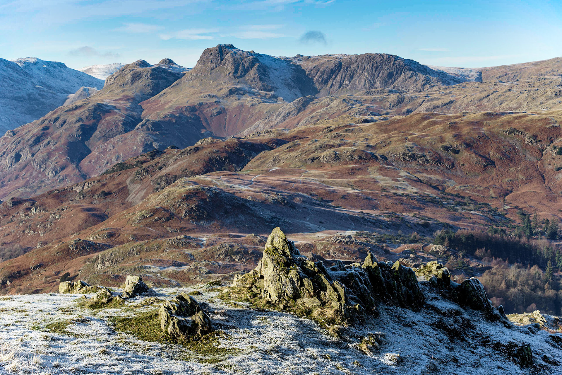 Looking towards the Langdale Pikes from Loughrigg Fell
