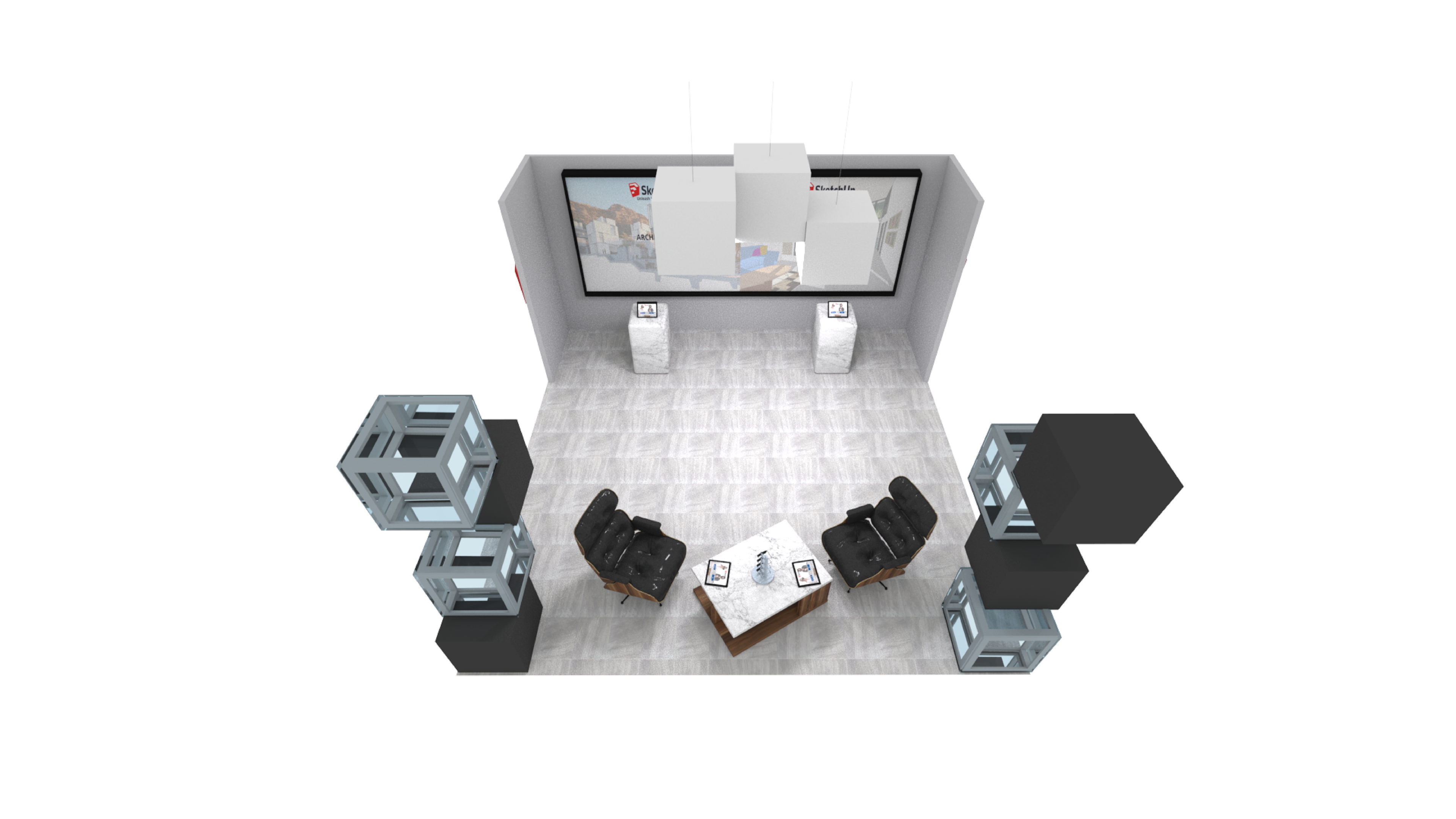 20x20 Island Exhibit - Aerial View