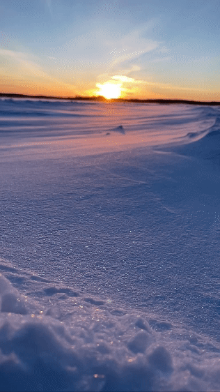 Sunset while ice fishing in MN