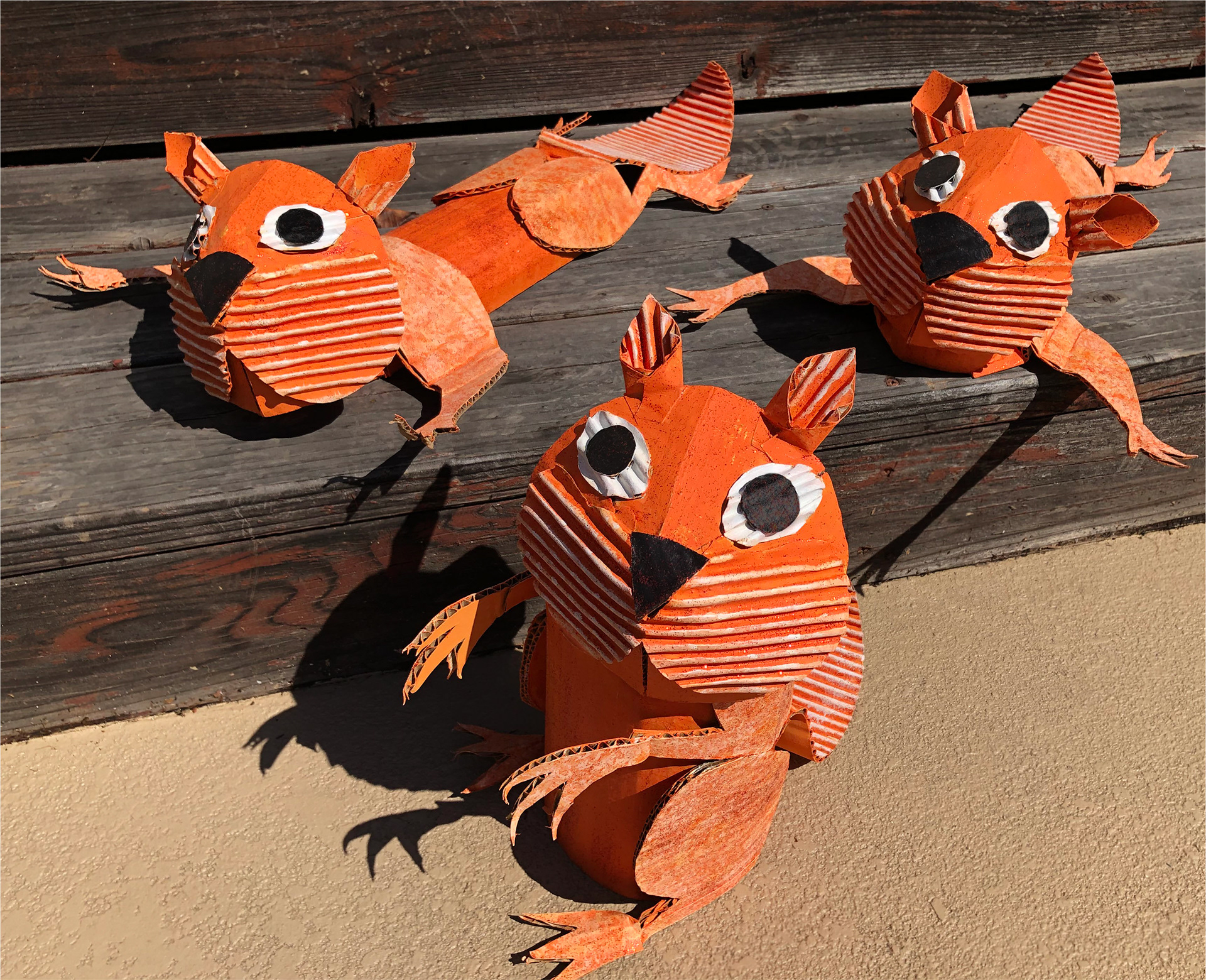 Squirrels: 14'h x 7"w & 22"l x 12"w