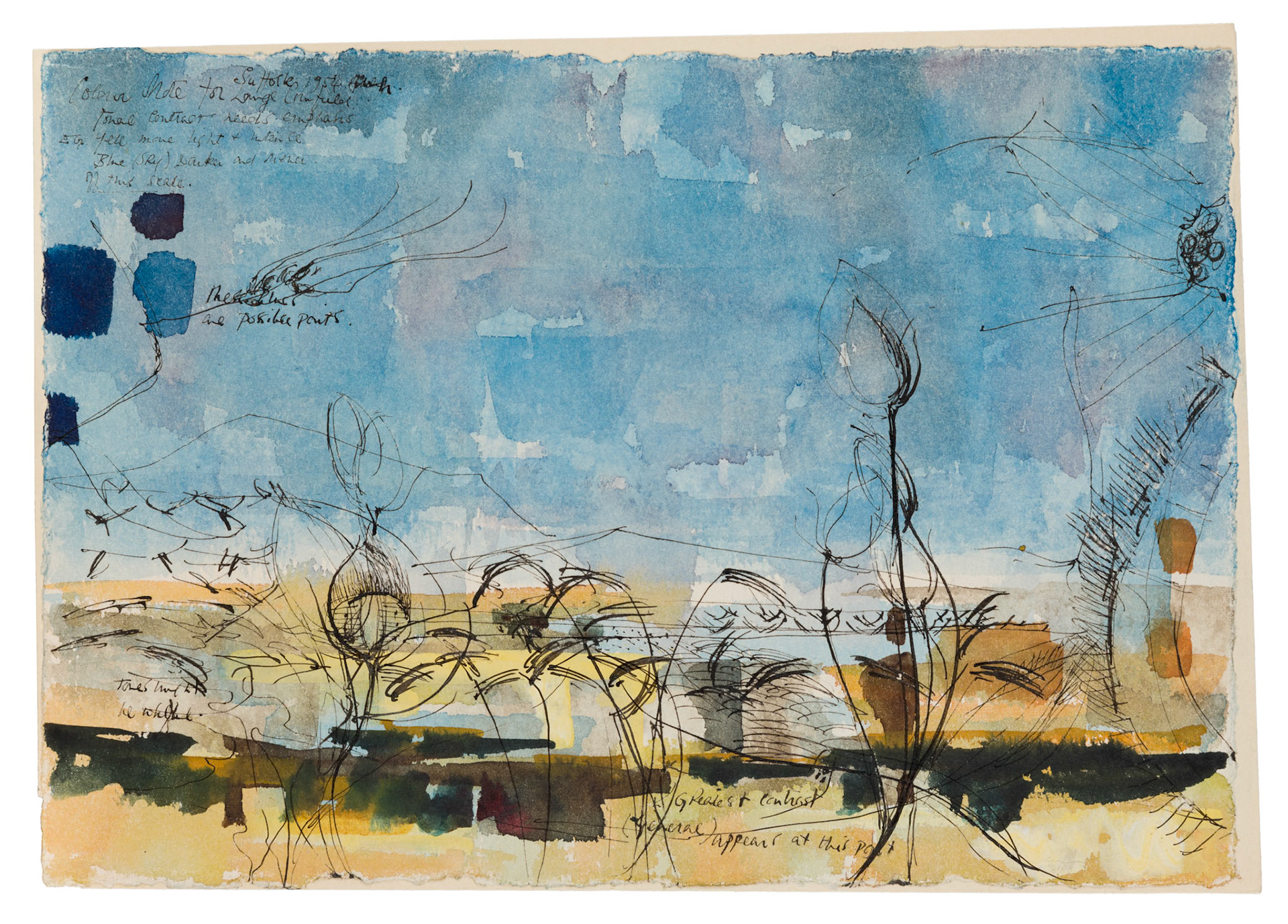 Study for ‘Summer: Young September’s Cornfield’, by Alan Reynolds, 1954, courtesy of Kettle's Yard, University of Cambridge