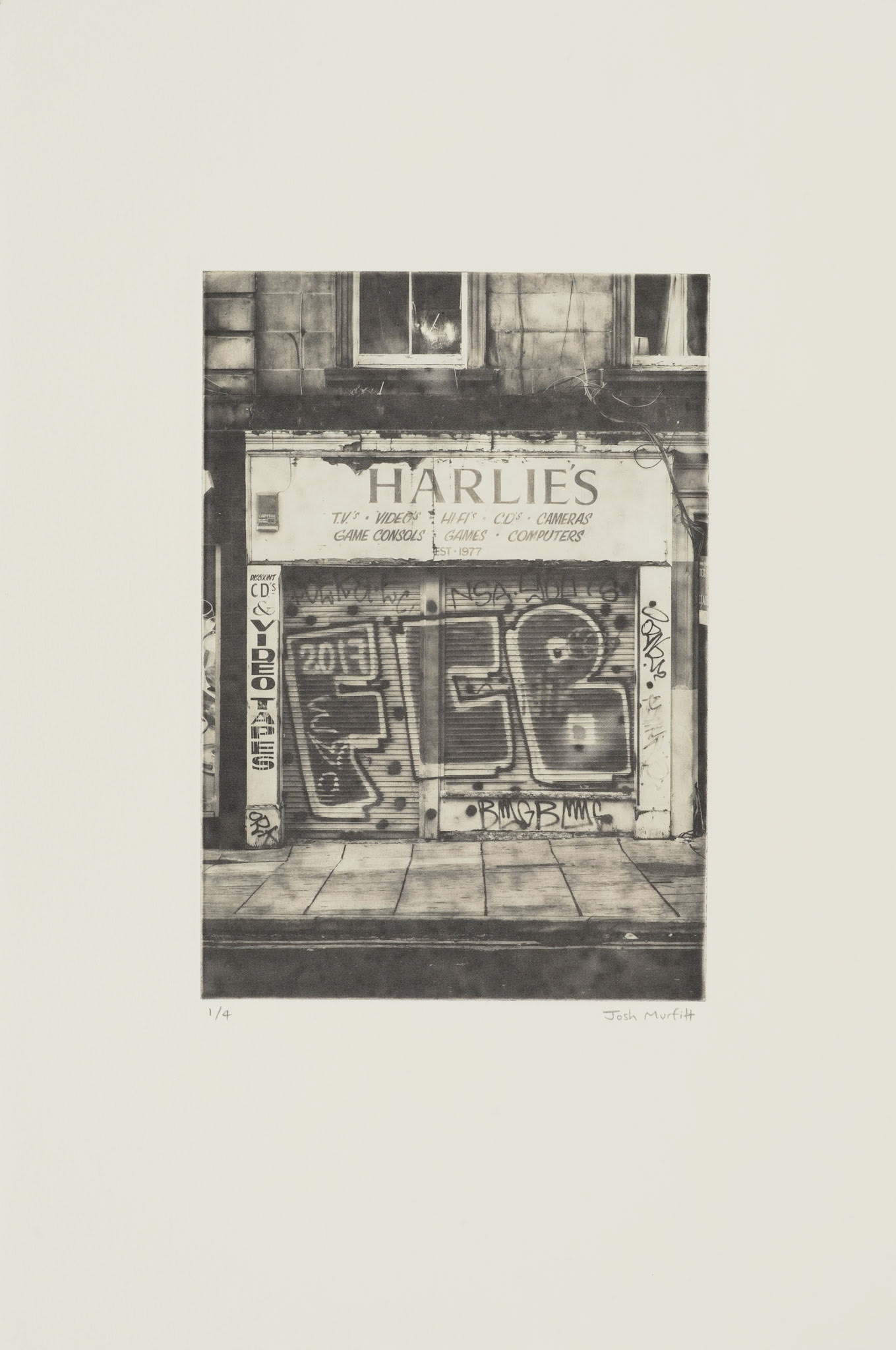 'Harlie's', edition of 4, 26.5 x 39.5 cm on Hahnemühle Etching Natural 300gsm