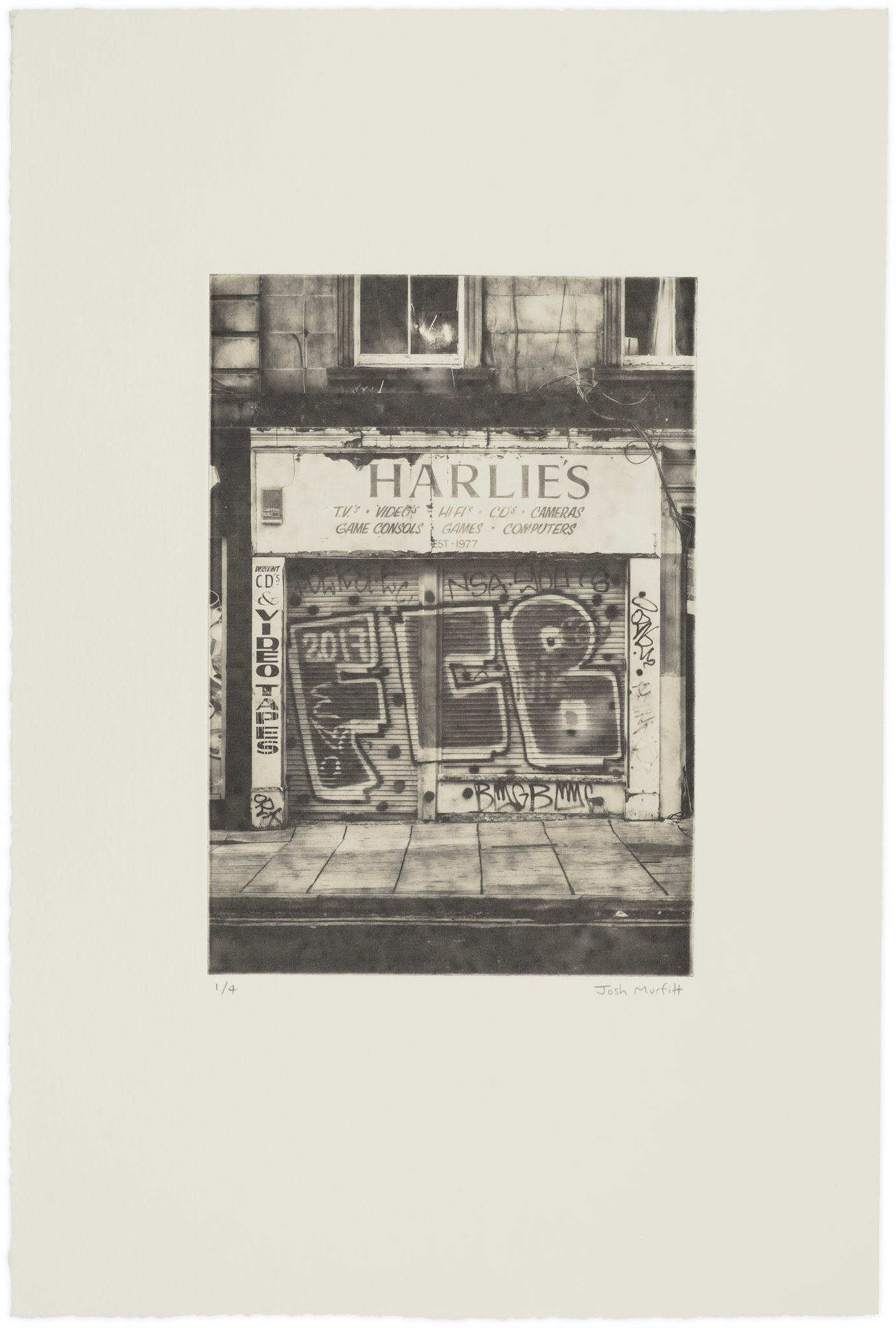 'Harlie's', edition of 4, 26.5 x 39.5 cm on Hahnemühle Etching Natural 300gsm