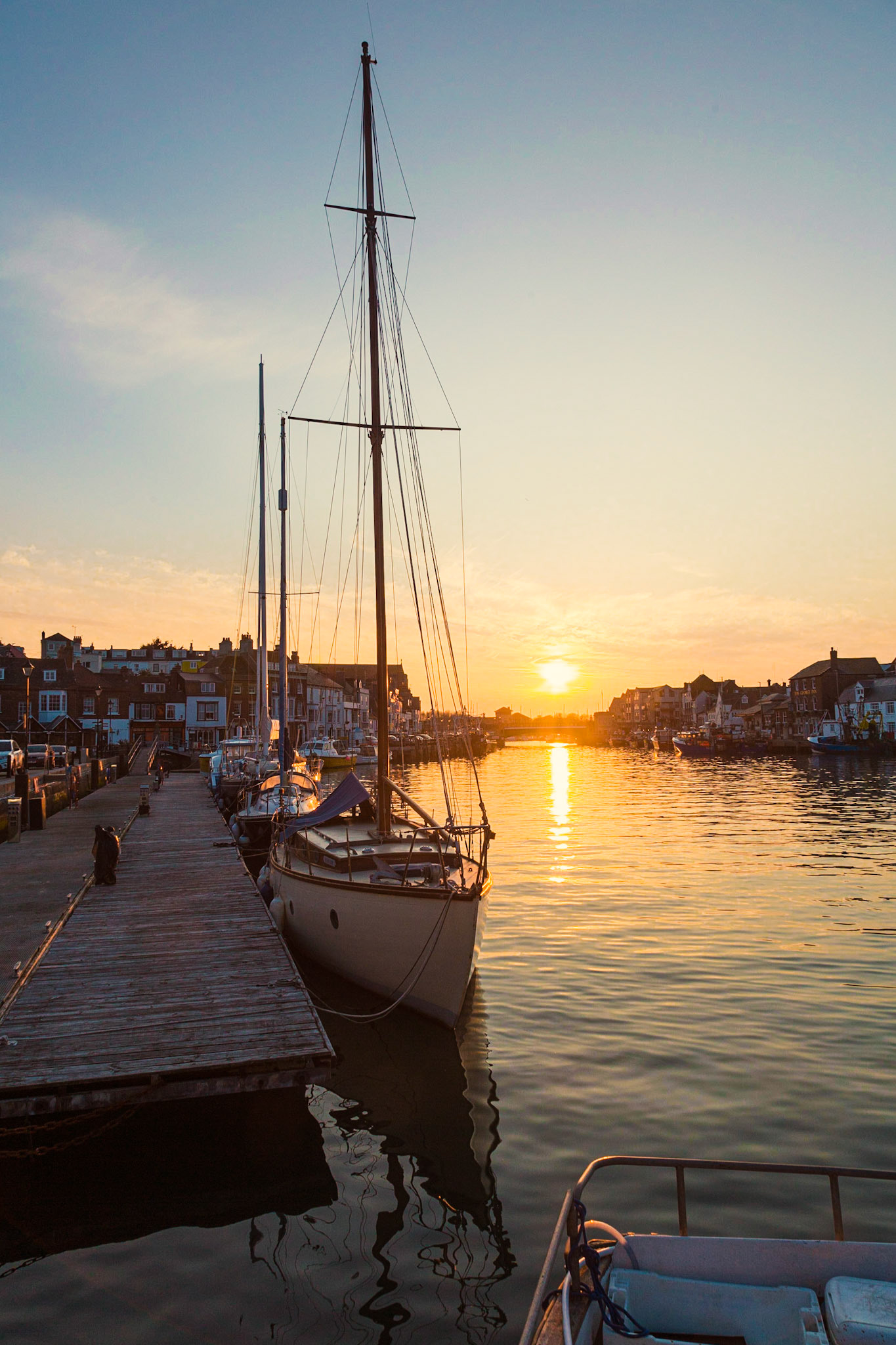 Weymouth's iconic harbour at Sunset