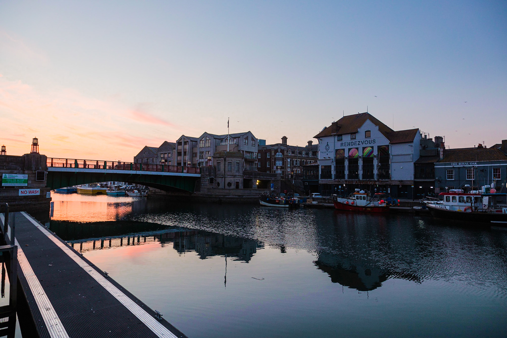 Weymouth's iconic harbour at Sunset