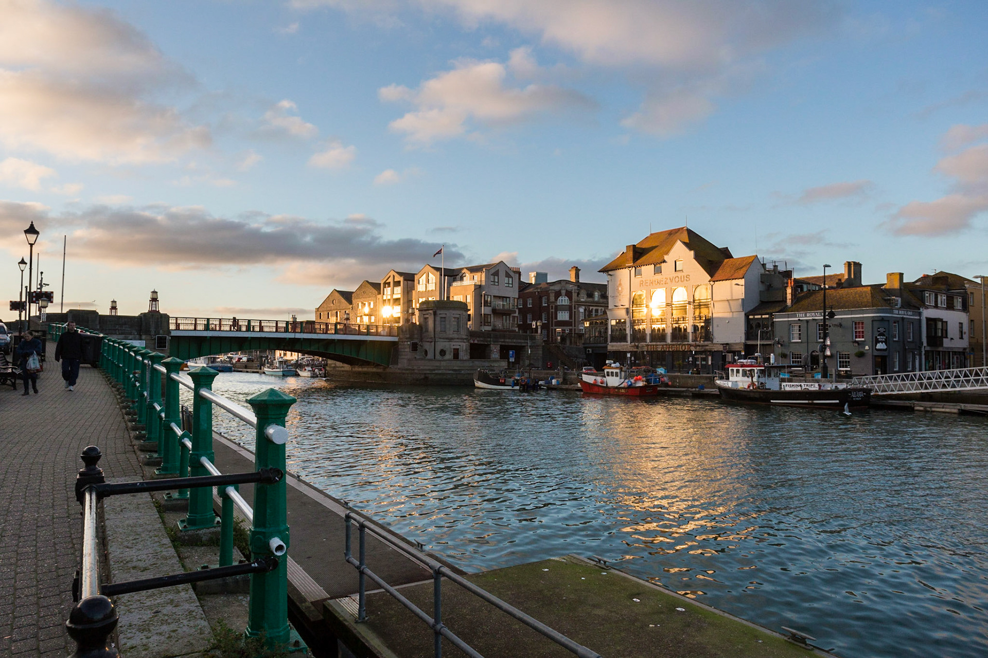 Weymouth Harbour in Dorset on a Winters Day