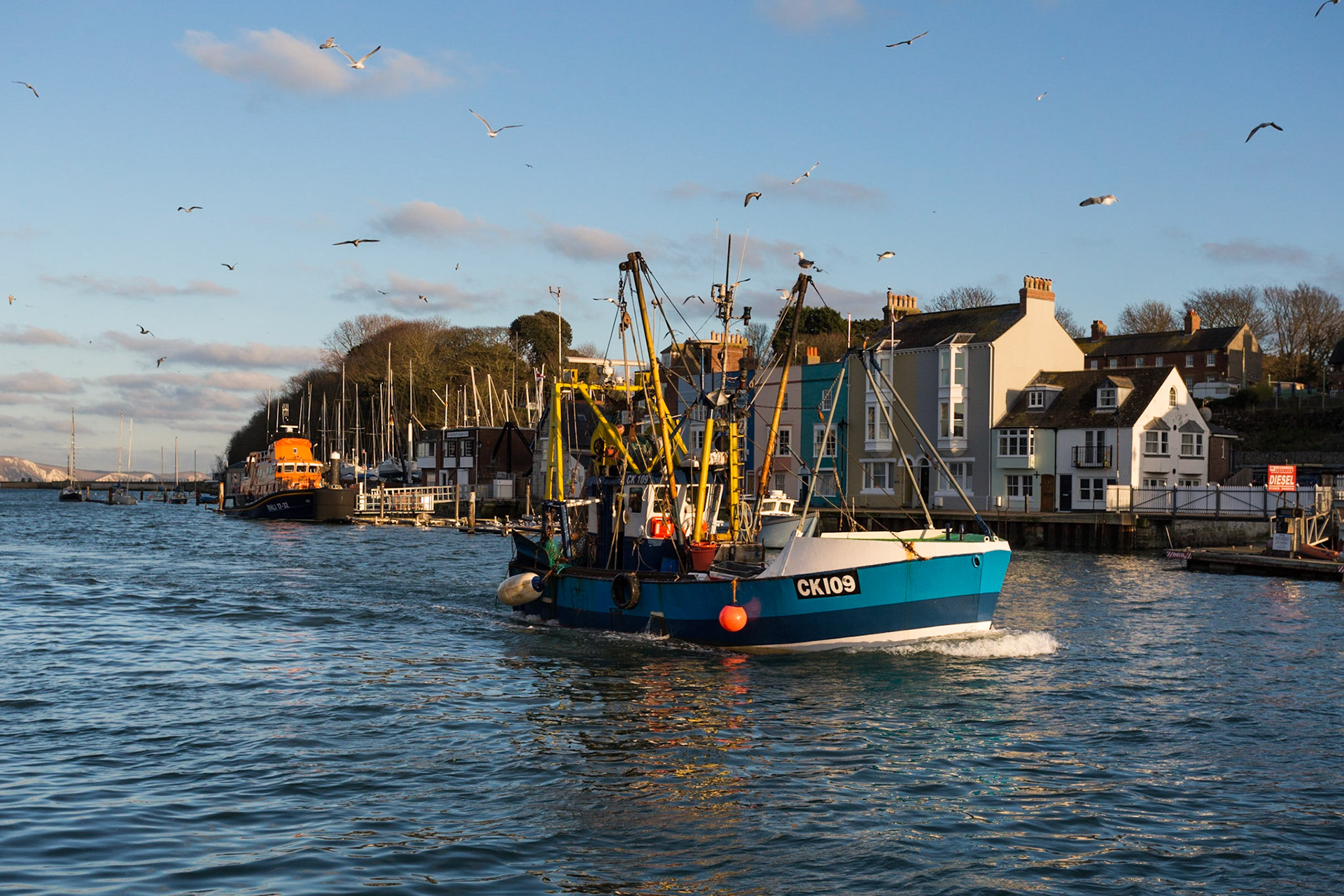 Weymouth Harbour in Dorset on a Winters Day
