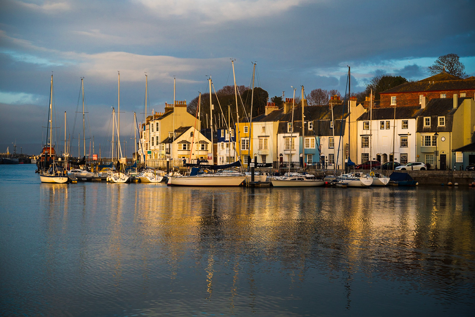Weymouth in the South of Dorset in the middle of the famous Jurassic Coast  still has a small fleet of working fishing boats, the boats add a lot of colour to the harbour side in winter.
