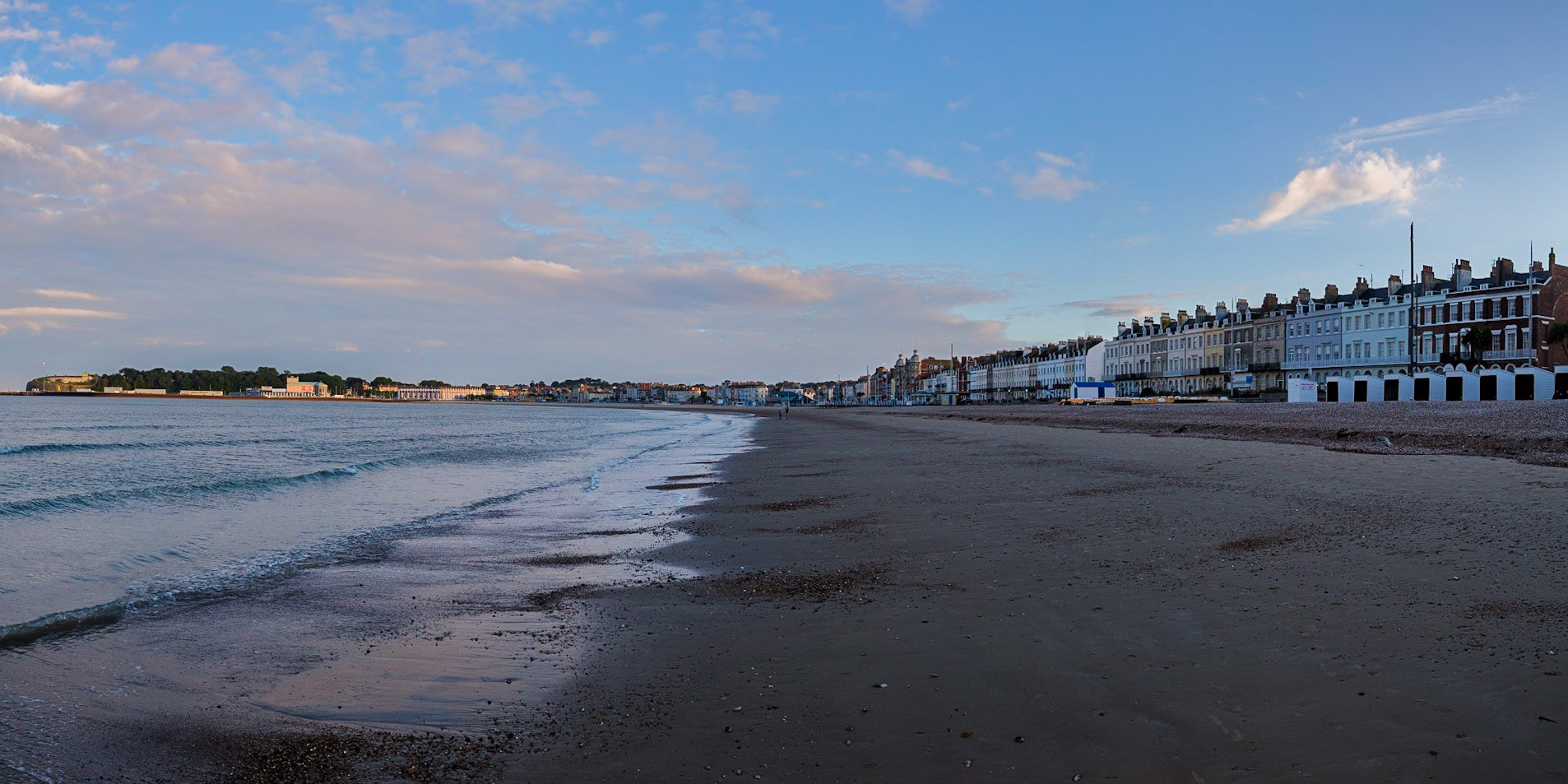 Weymouths iconic seafront in Summer on a beautiful summers evening