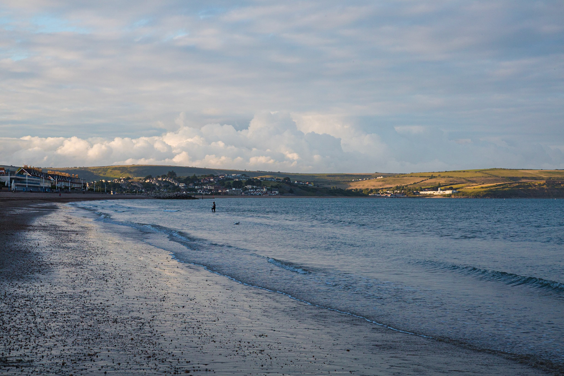 Weymouths iconic seafront in Summer on a beautiful summers evening