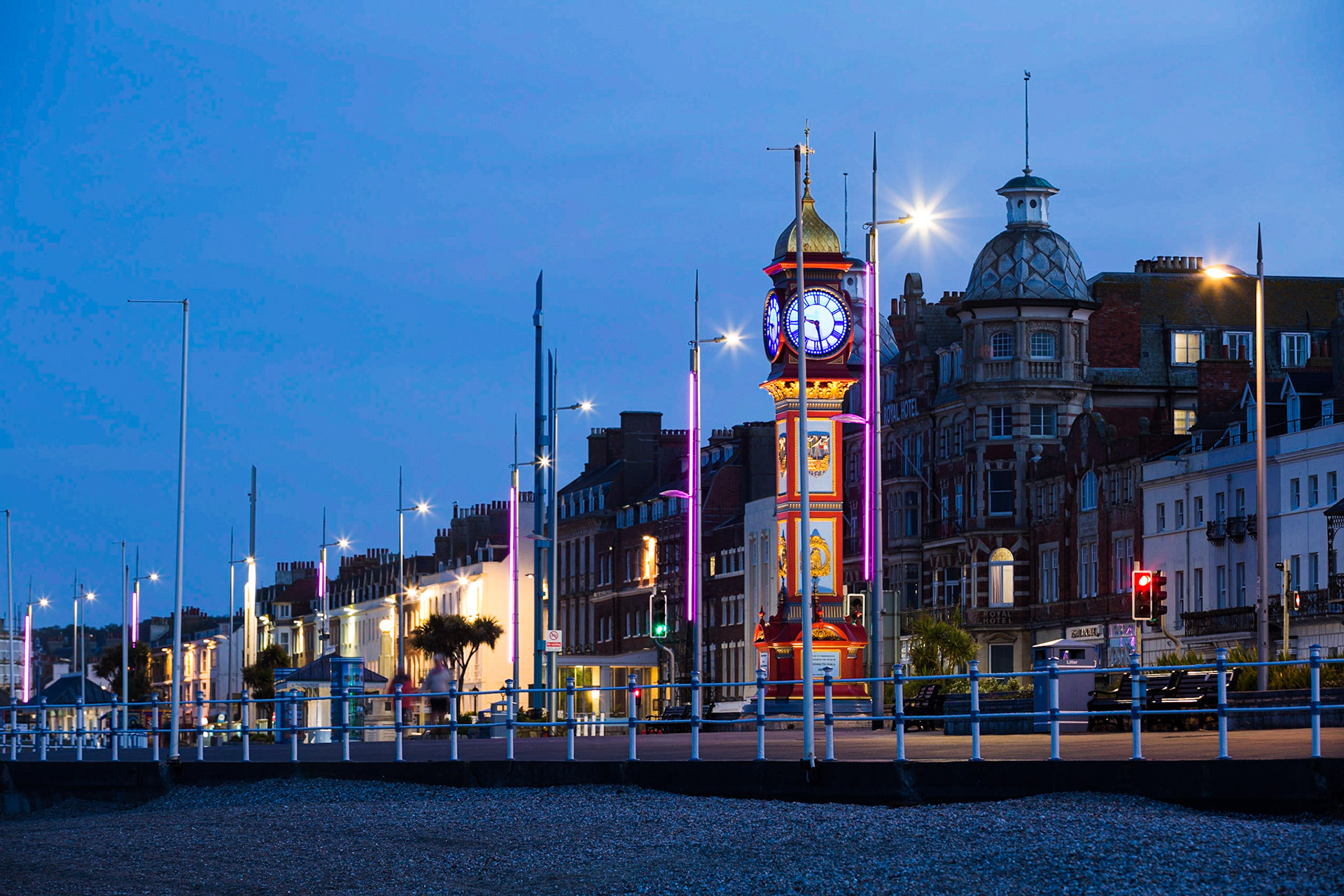 Weymouths Famous Jubilee Clock Tower in Summer