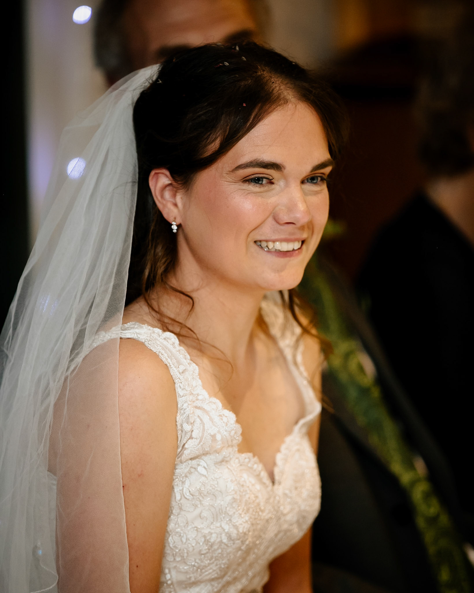 Mark and Rosemary celebrating with family and friends at their wedding reception at Bulbury Woods Golf Club in Dorset.