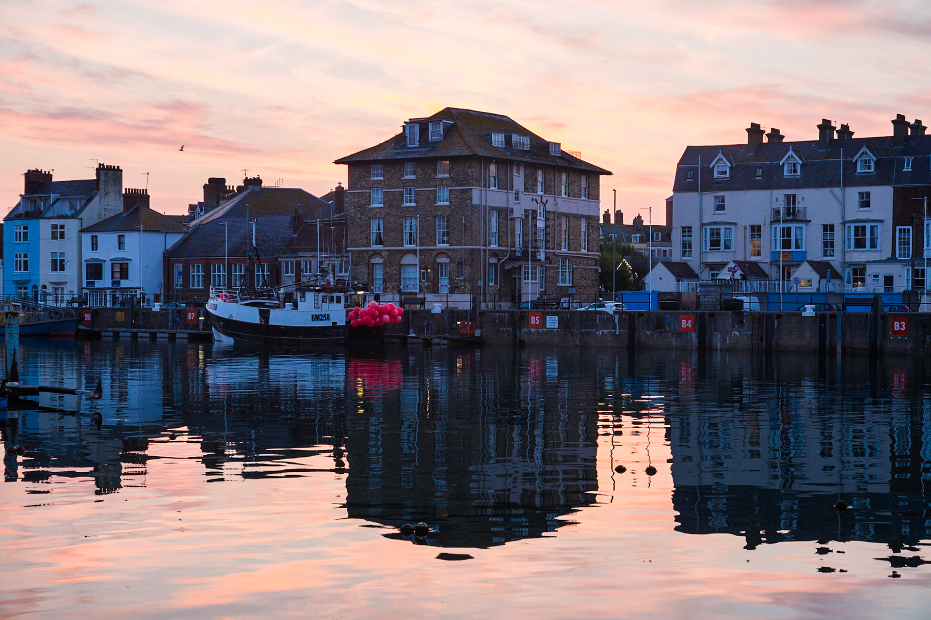 Weymouth's iconic harbour at Sunset