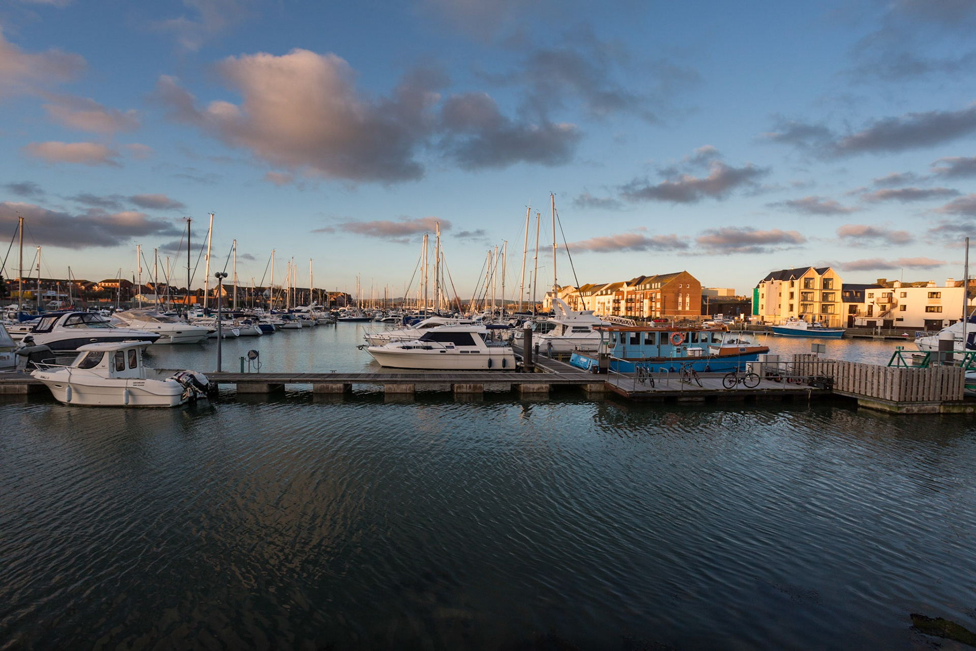 Dorset's Weymouth Marina in Winter at Sunset