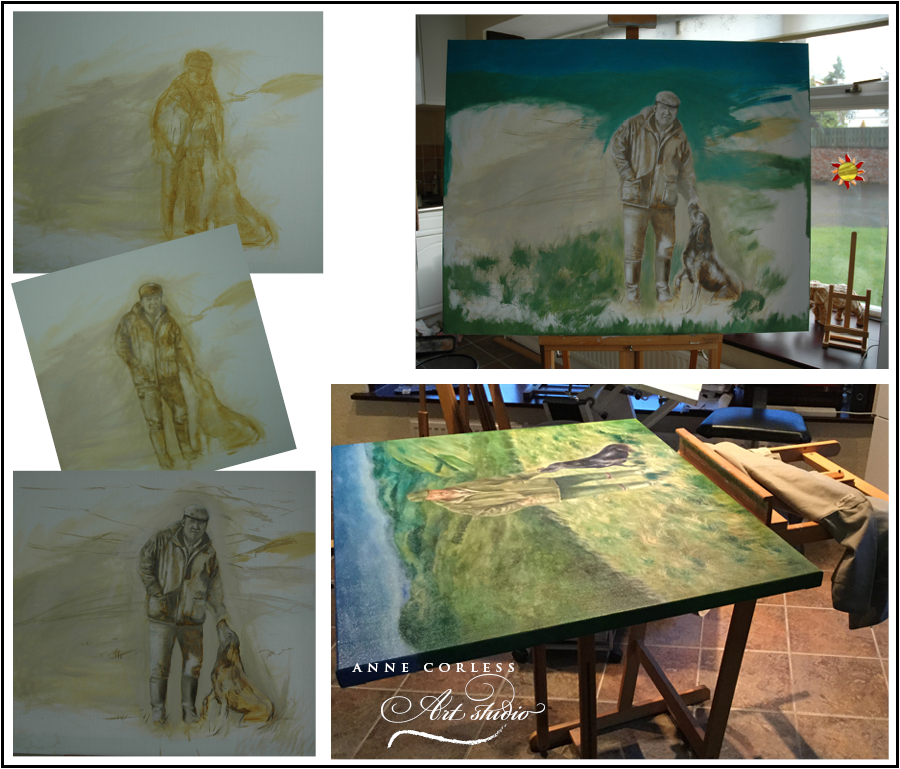 Portrait of David in progress.