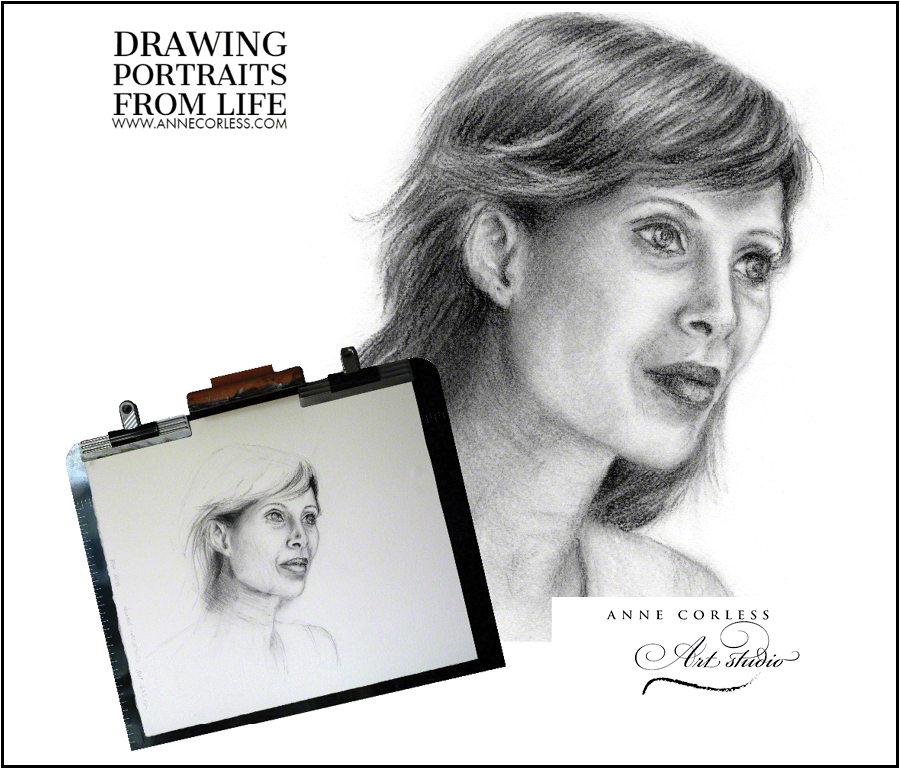 Portrait of Albis, BBC Presenter. Pencil and charcoal drawing.