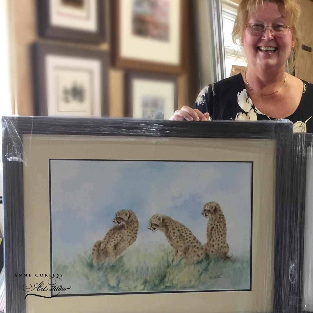 'Cheetah Cubs'; watercolour, 2019