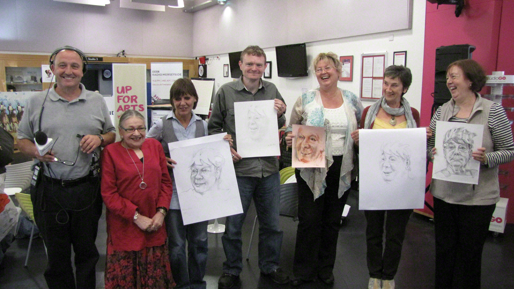 Selection of portraits (I am holding another artists work for her).