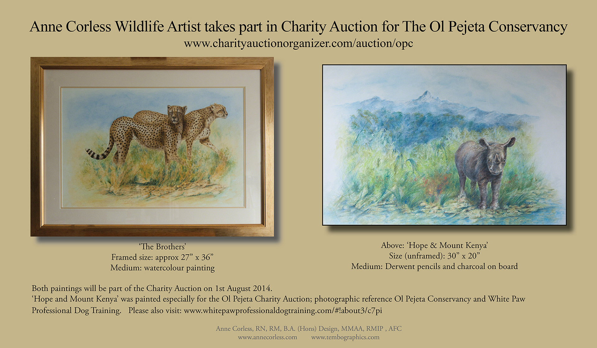 Ol Pejeta Art Auction 2014 - sold! #wildlifeconservation