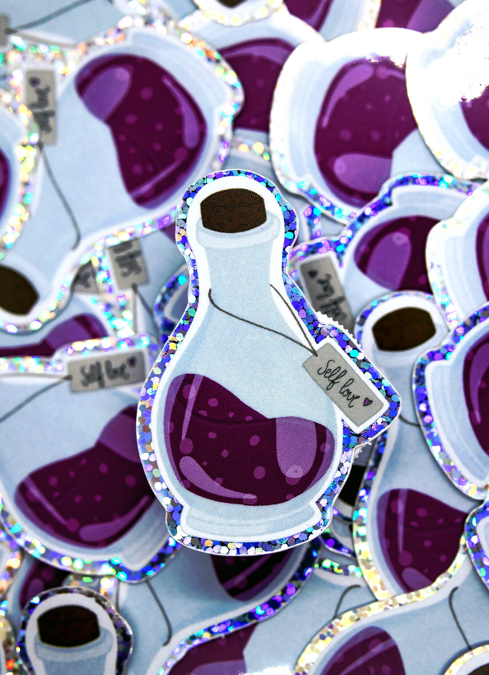 Stickers pailleté - Potion self love