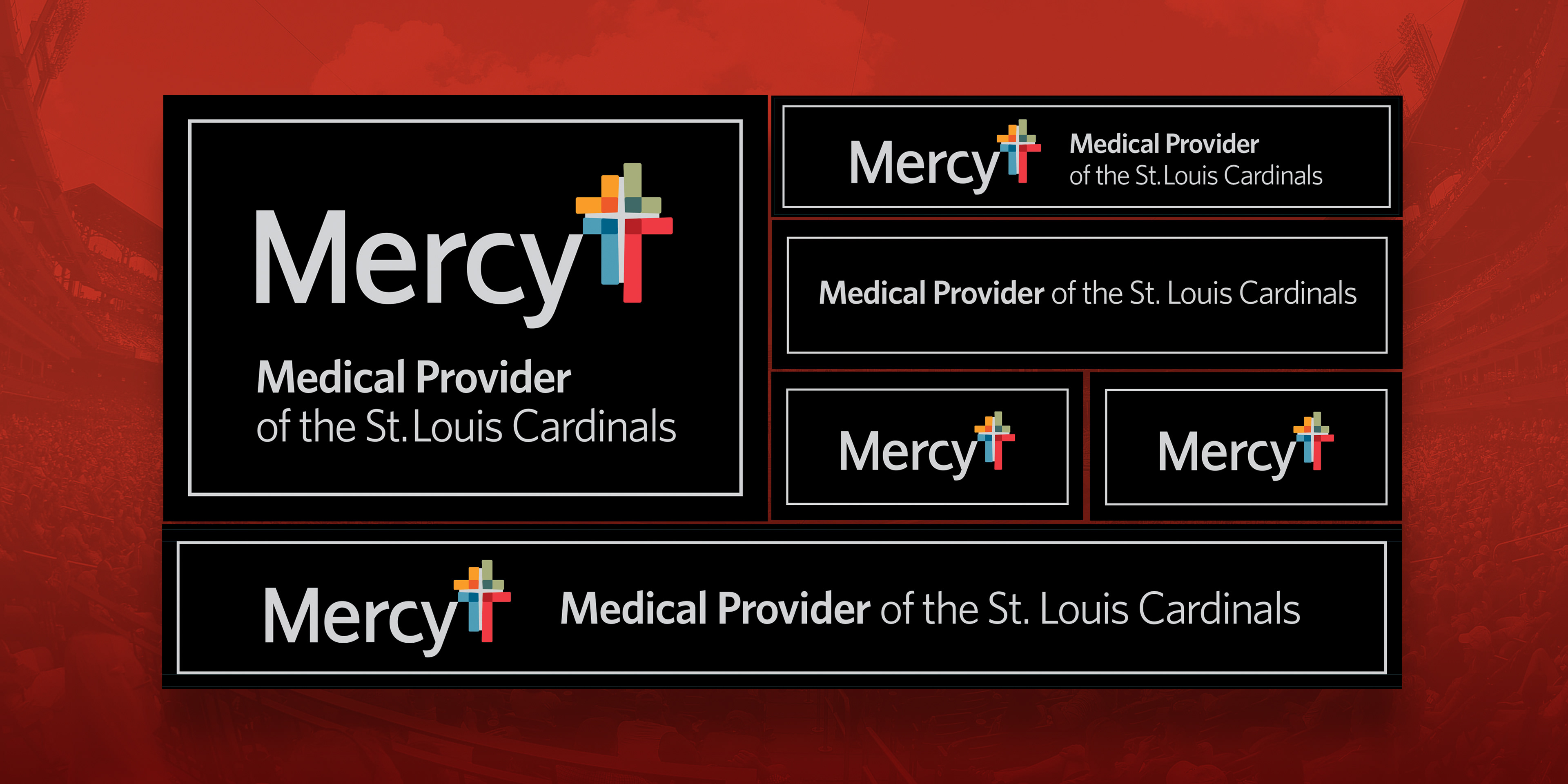 Mercy/Cardinals co-branded signage system design