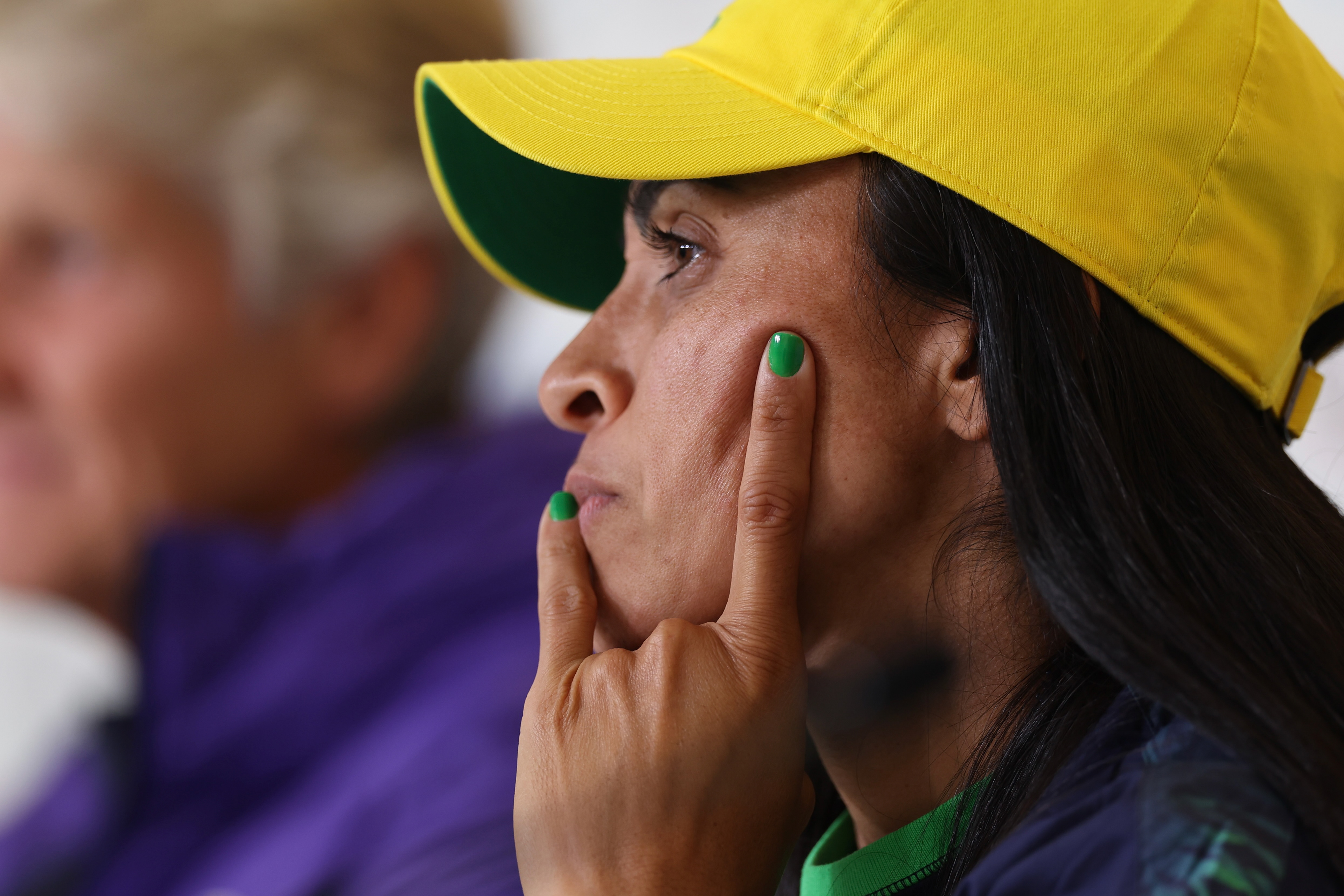 Brazil's Marta listens at a news conference ahead of what could be her last Women's World Cup match in Melbourne, Australia, Tuesday, Aug. 1, 2023. "When I started playing, I didn't have an idol - a female idol. (AP Photo/Victoria Adkins)
