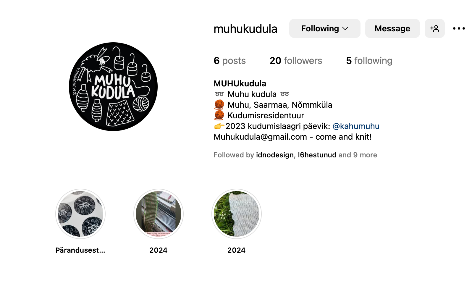Muhu Kudula Instagram Account