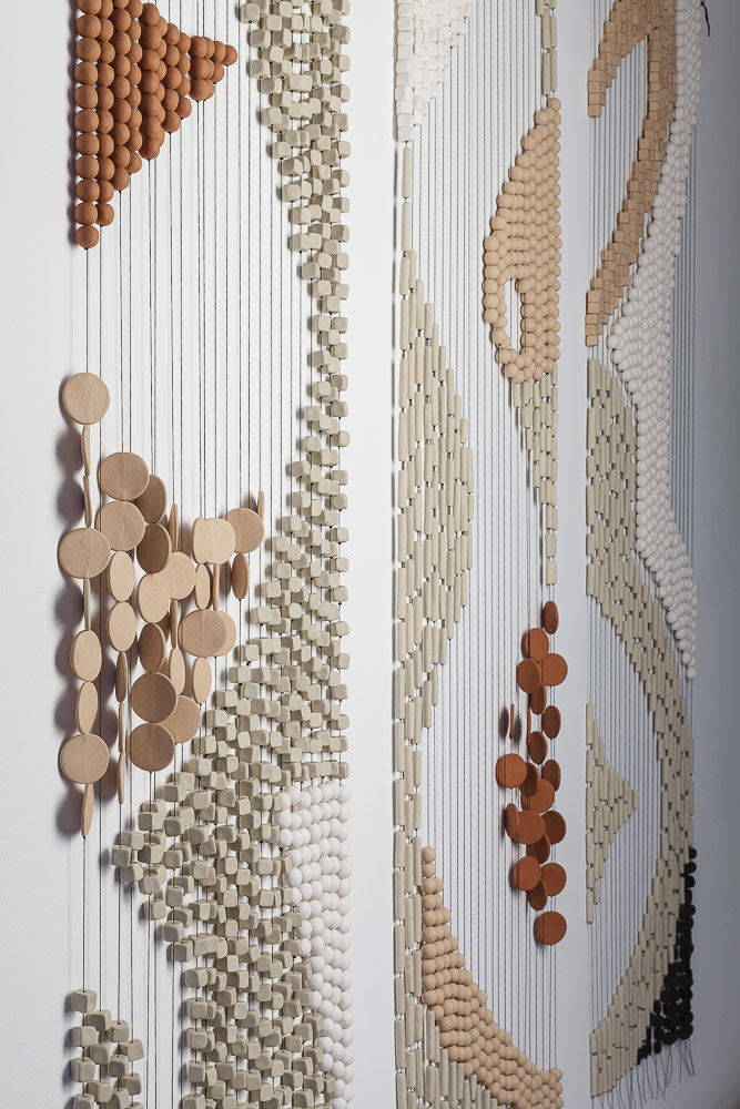 Ceramic wall hangings by Rebecca Harker