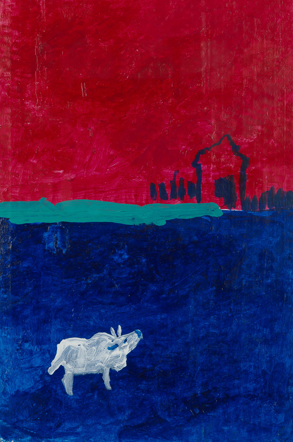 Sacred Cow by Alice Constable Maxwell, gouache and ink on card