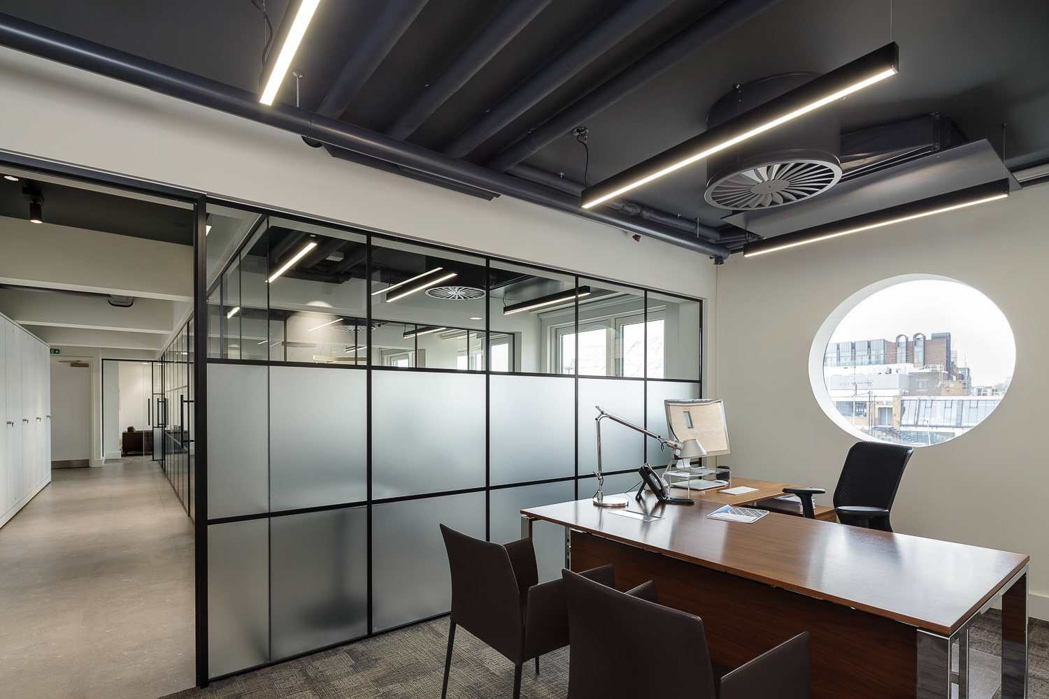 ...removing it brings the viewer's attention back to the office space.