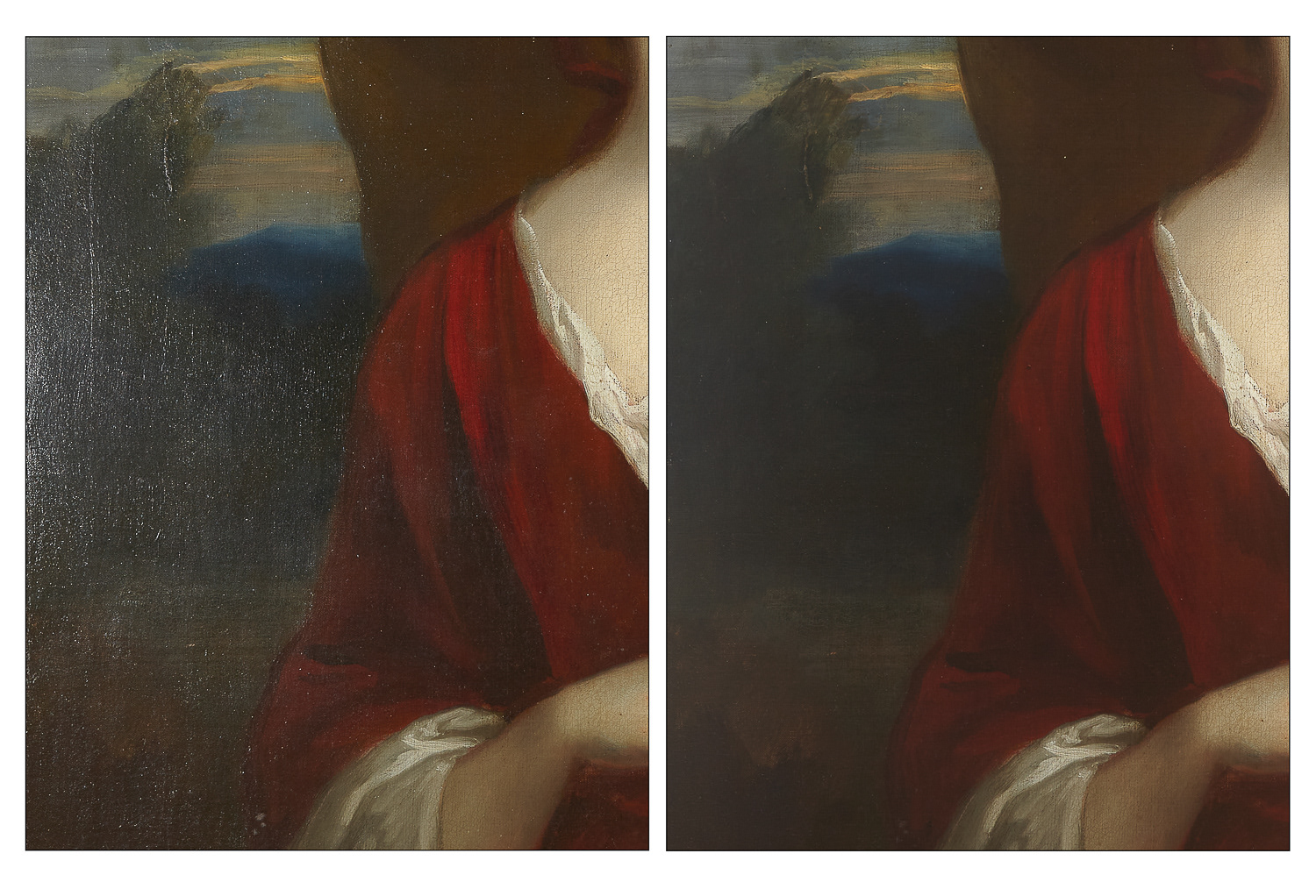 Oil on canvas portrait with cross polarisation lighting to remove reflections