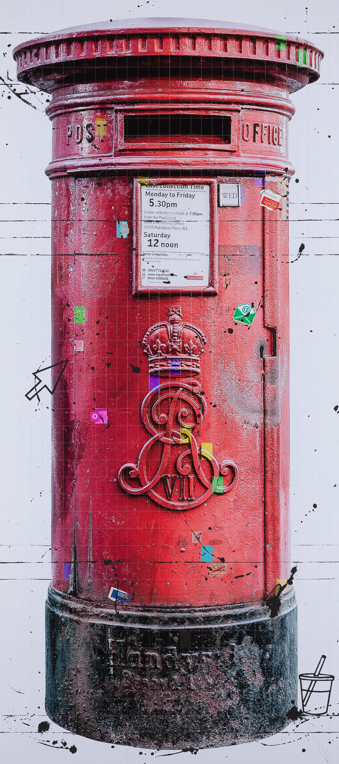 Piers Bourke, Post Office box print, mixed media