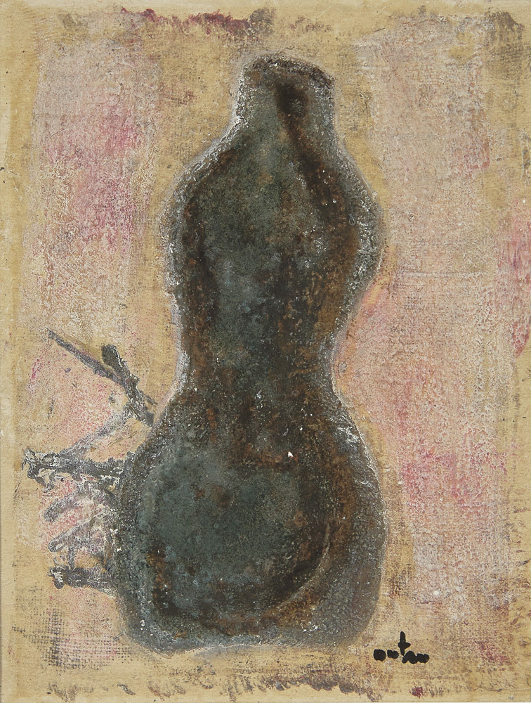 Abstract figure, pastel on paper